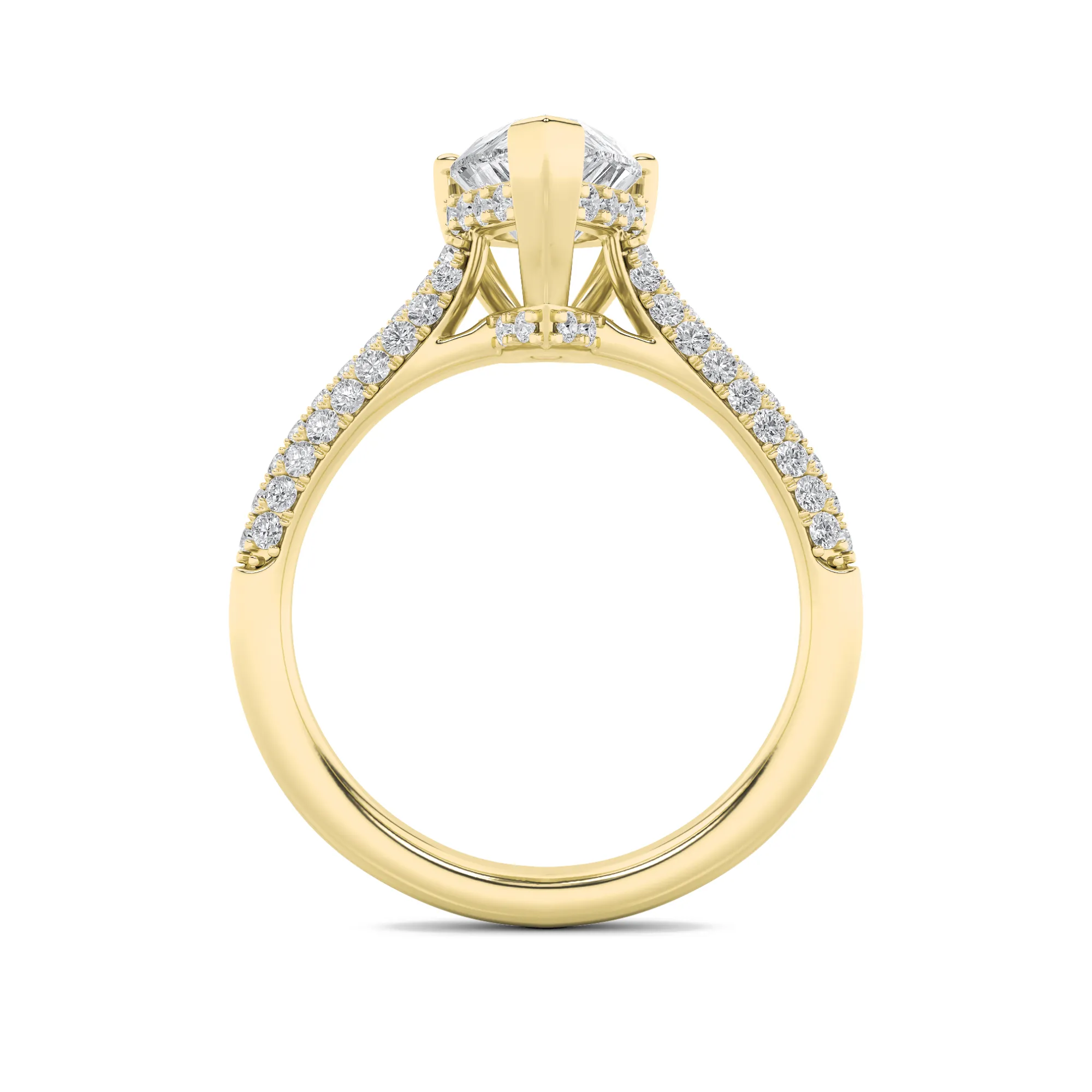 Sueño Vivo lab grown diamond ring, on-hand view