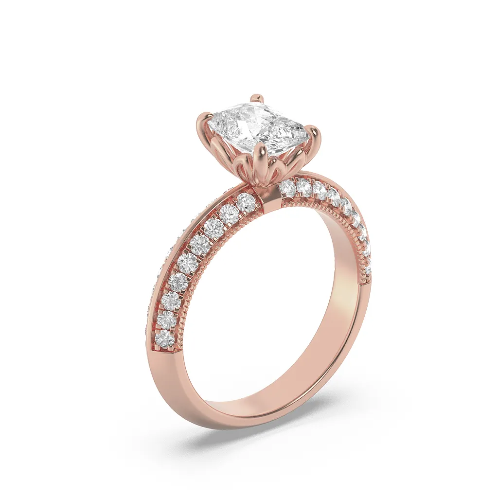 Silencio de Oro lab grown diamond ring, side profile