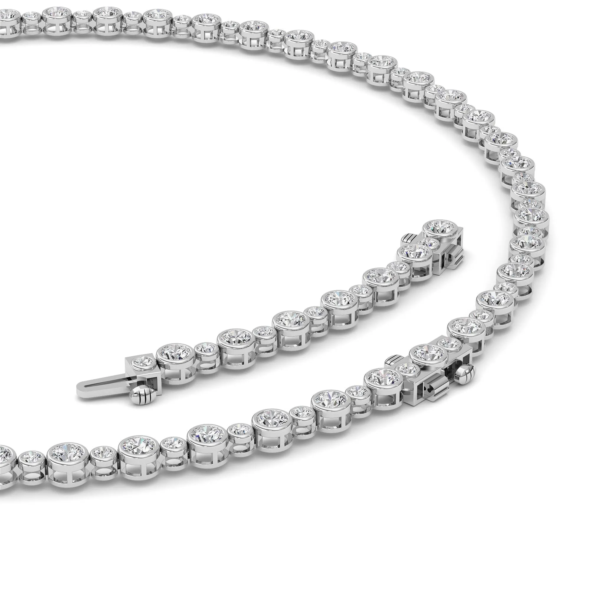 Contorno de Verano lab grown diamond necklace, detail of the round diamond