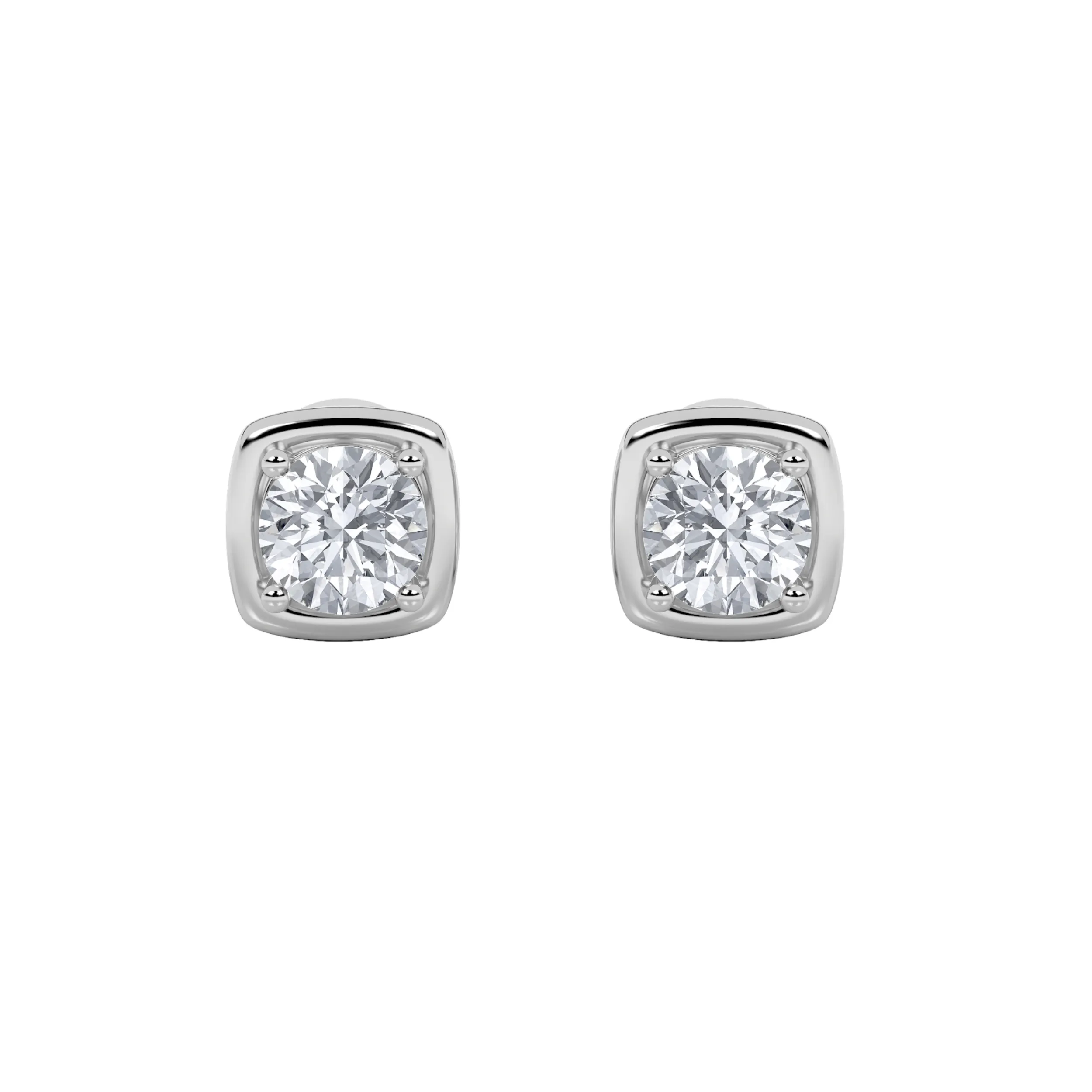 Brisa Perpetua lab grown diamond earrings, detail of the round diamond