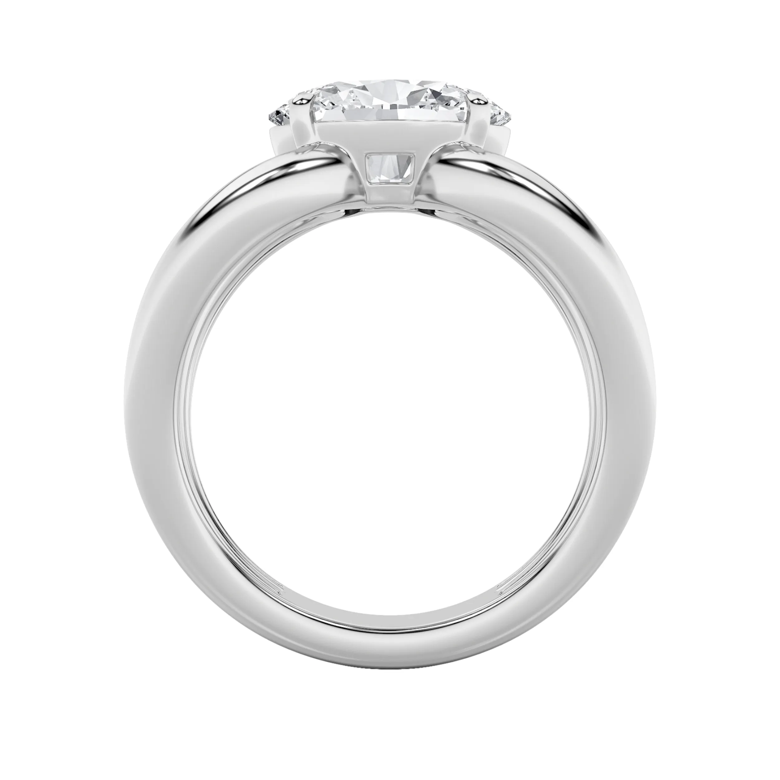 Rosa del Destino lab grown diamond ring, on-hand view