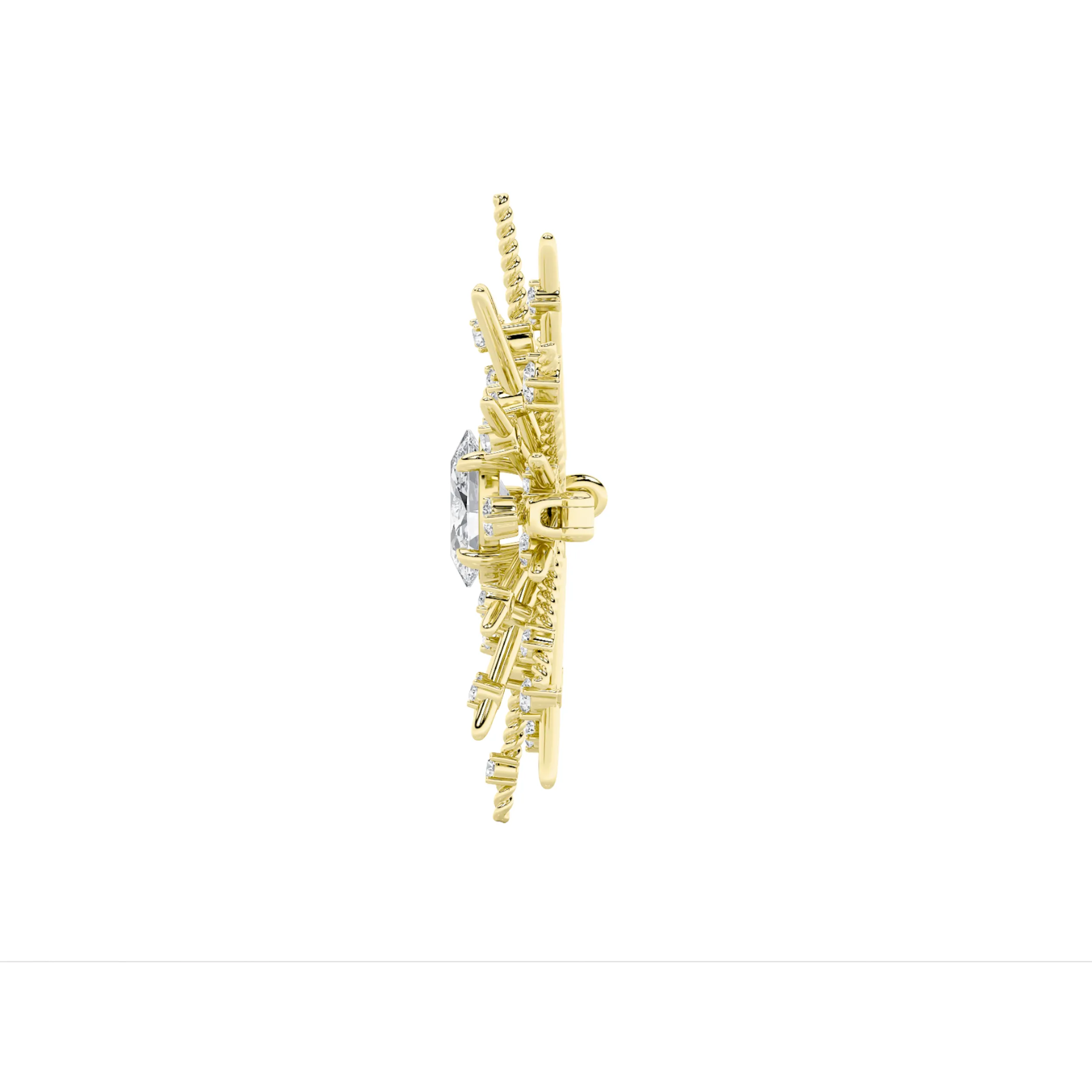Quimera del Alba lab grown diamond necklace, side profile