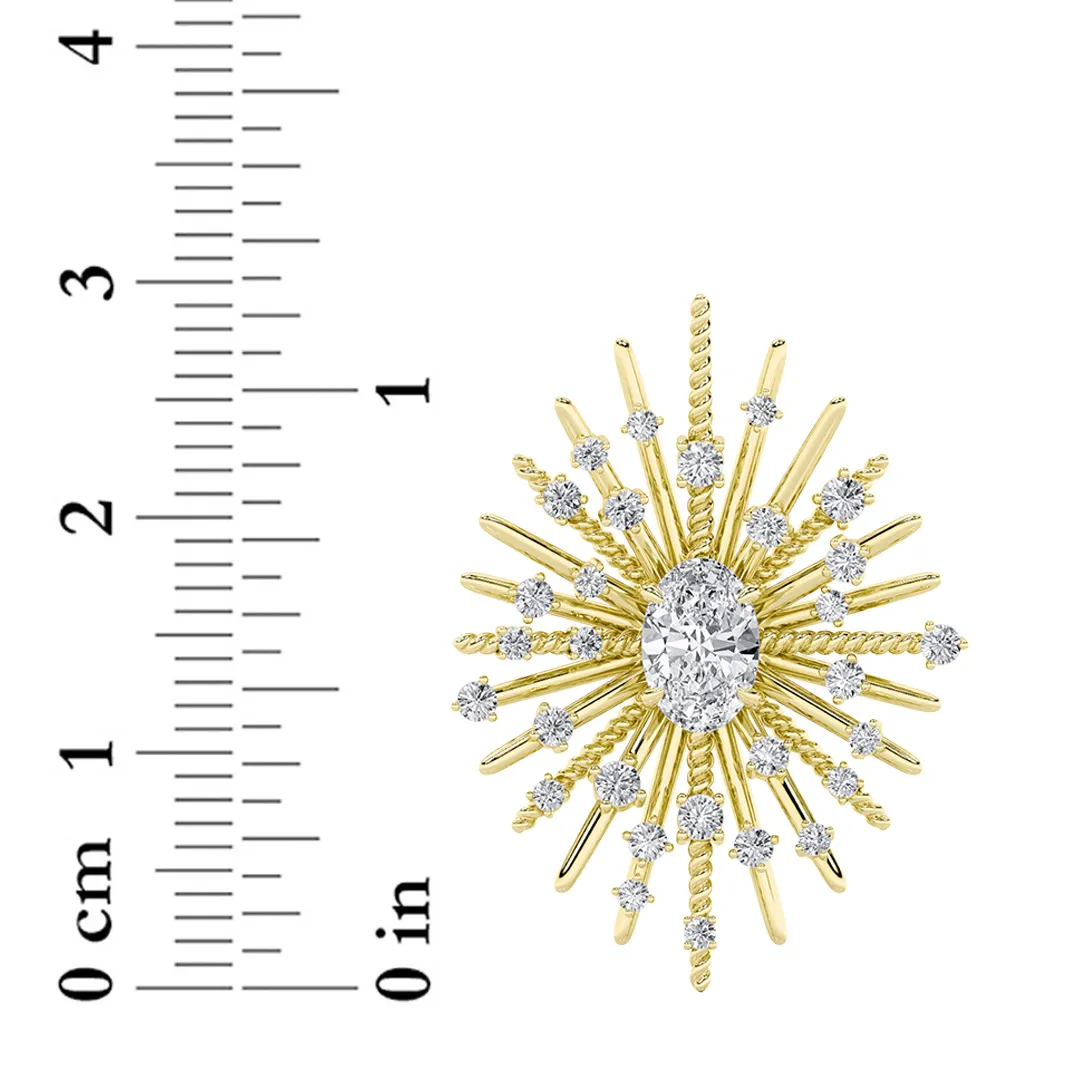Quimera del Alba lab grown diamond necklace, detail of the oval diamond