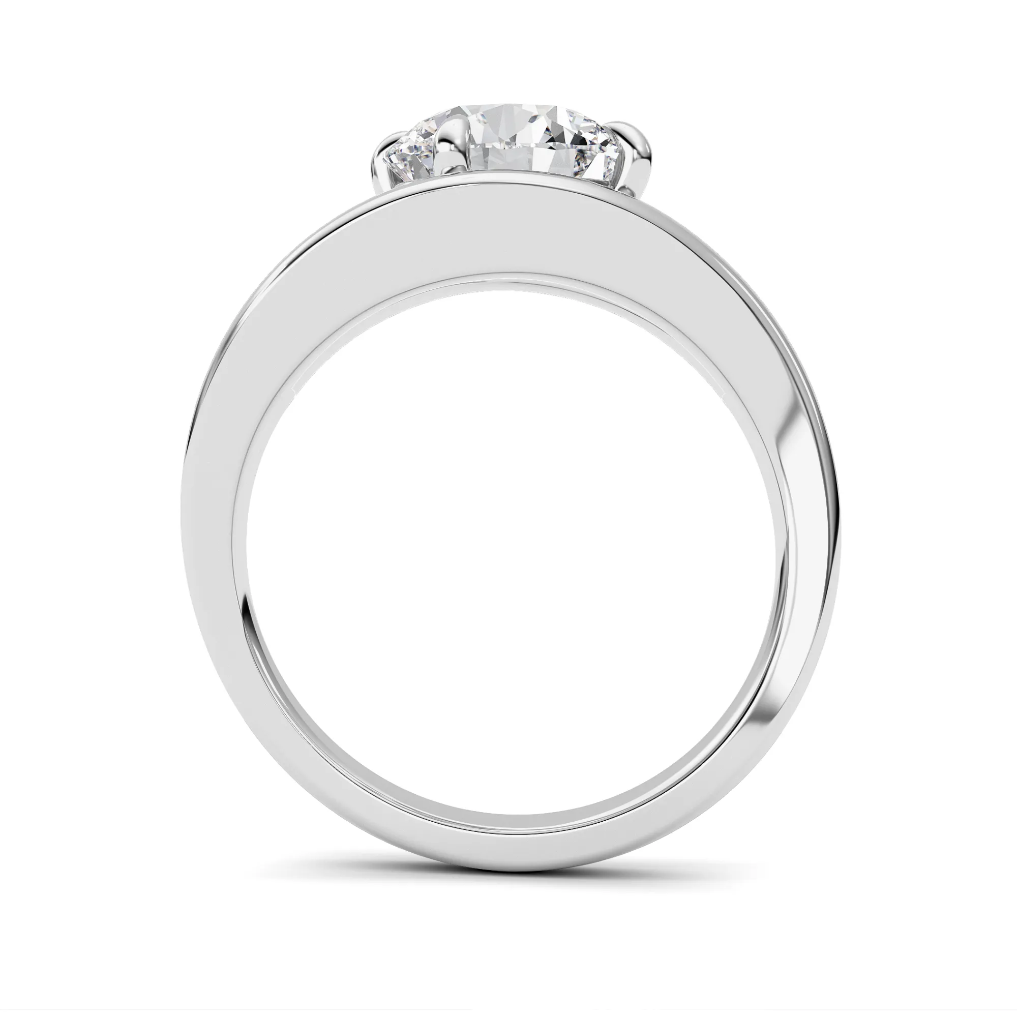 Hora de Piedra lab grown diamond ring, detail of the round diamond