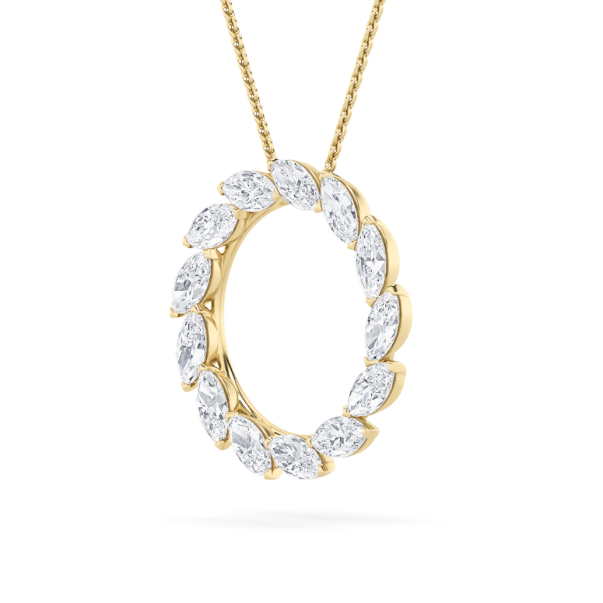Refugio Velado lab grown diamond necklace, side profile