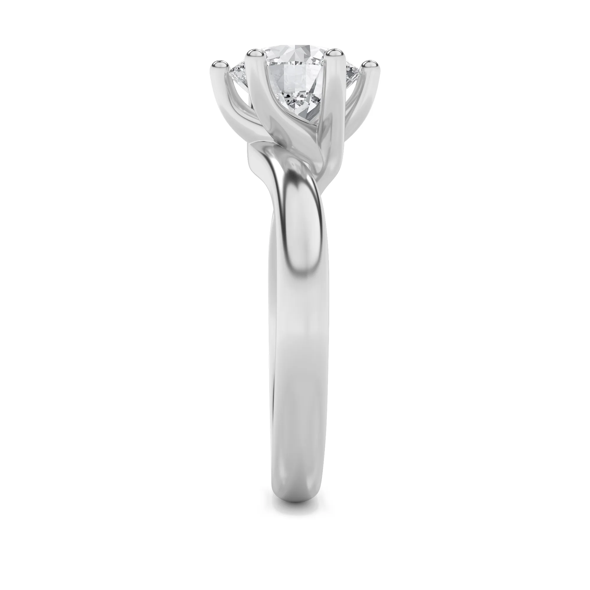 Caricia de Ceniza lab grown diamond ring, detail of the round diamond
