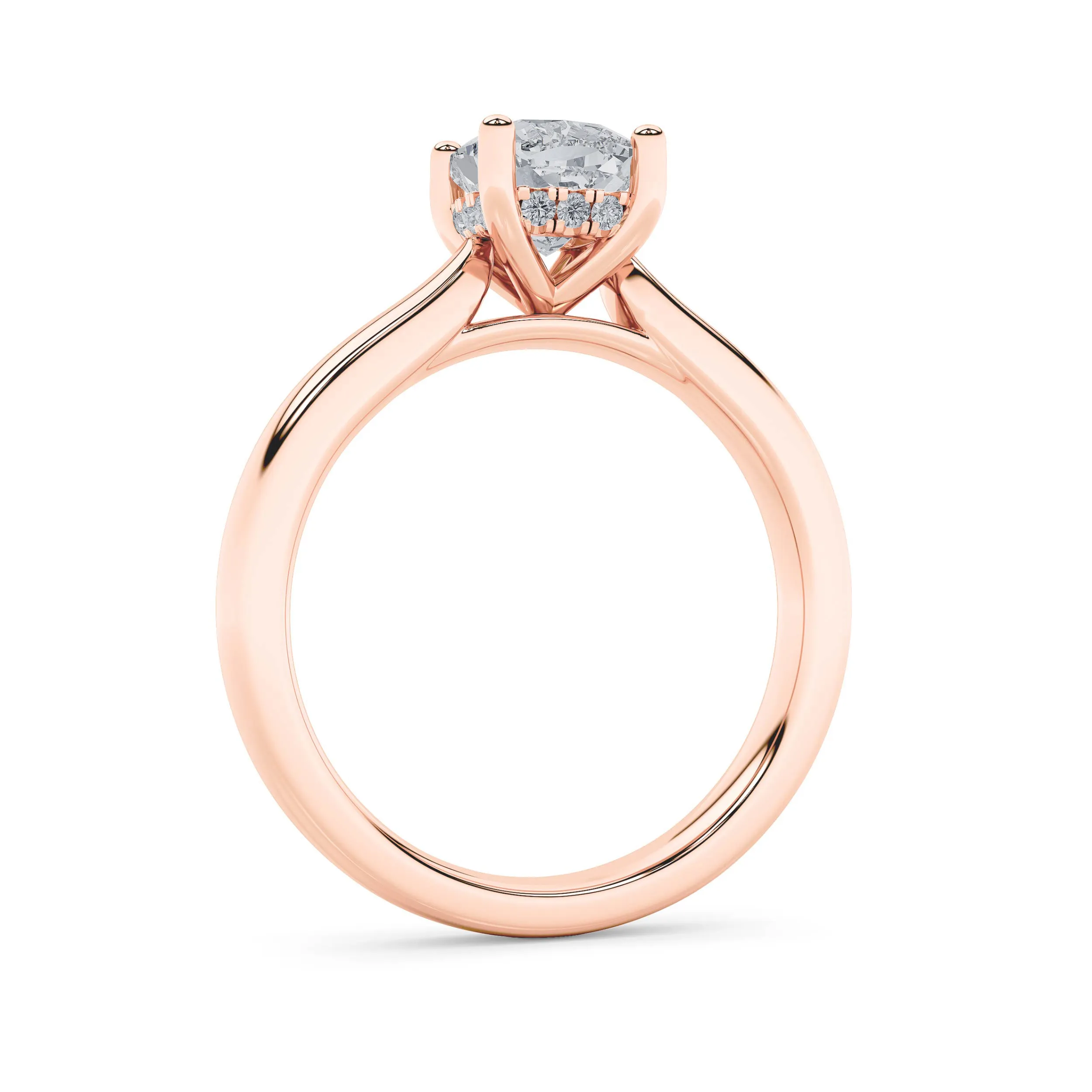 Sueño Callado lab grown diamond ring, detail of the round diamond