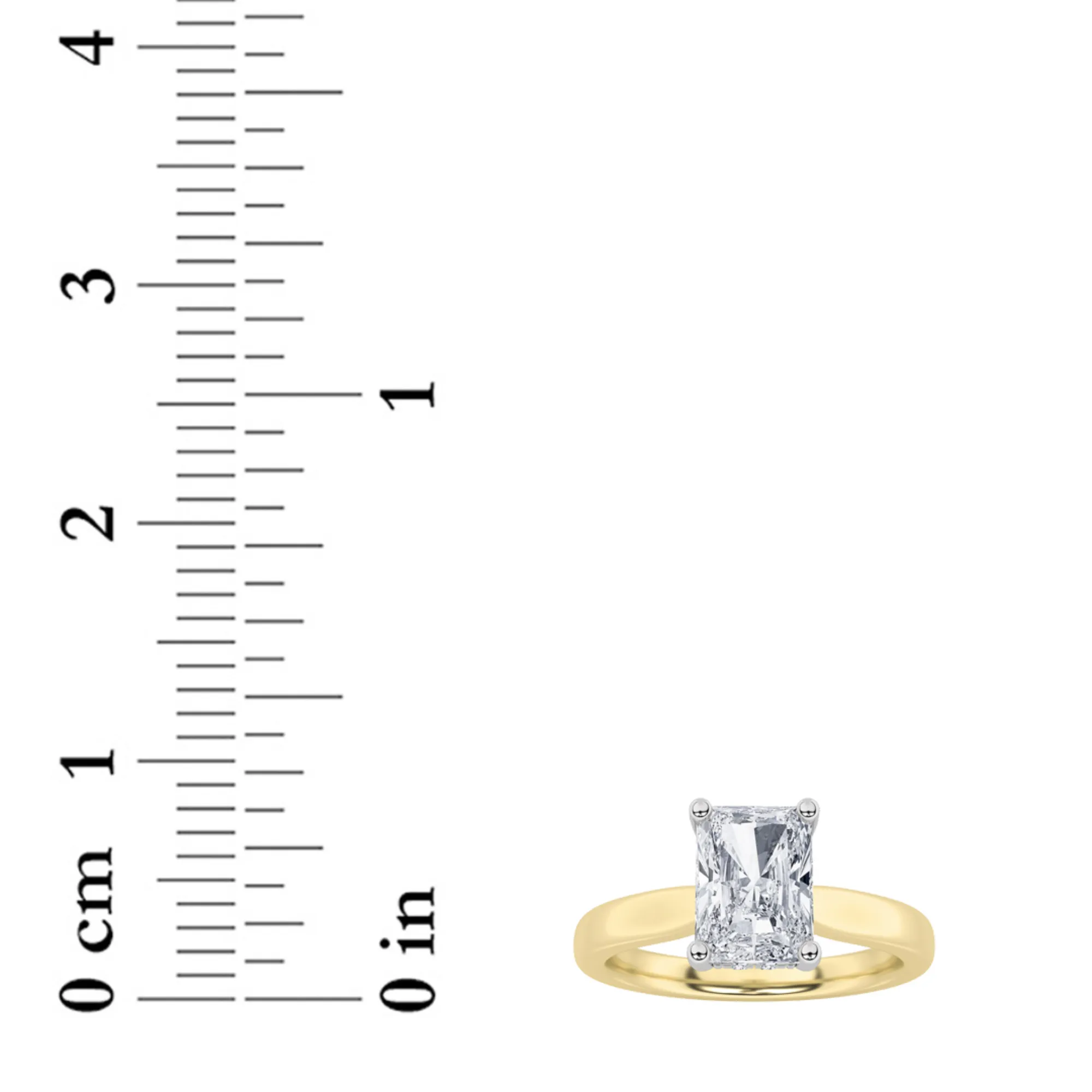 Noche Plena lab grown diamond ring, detail of the radiant diamond