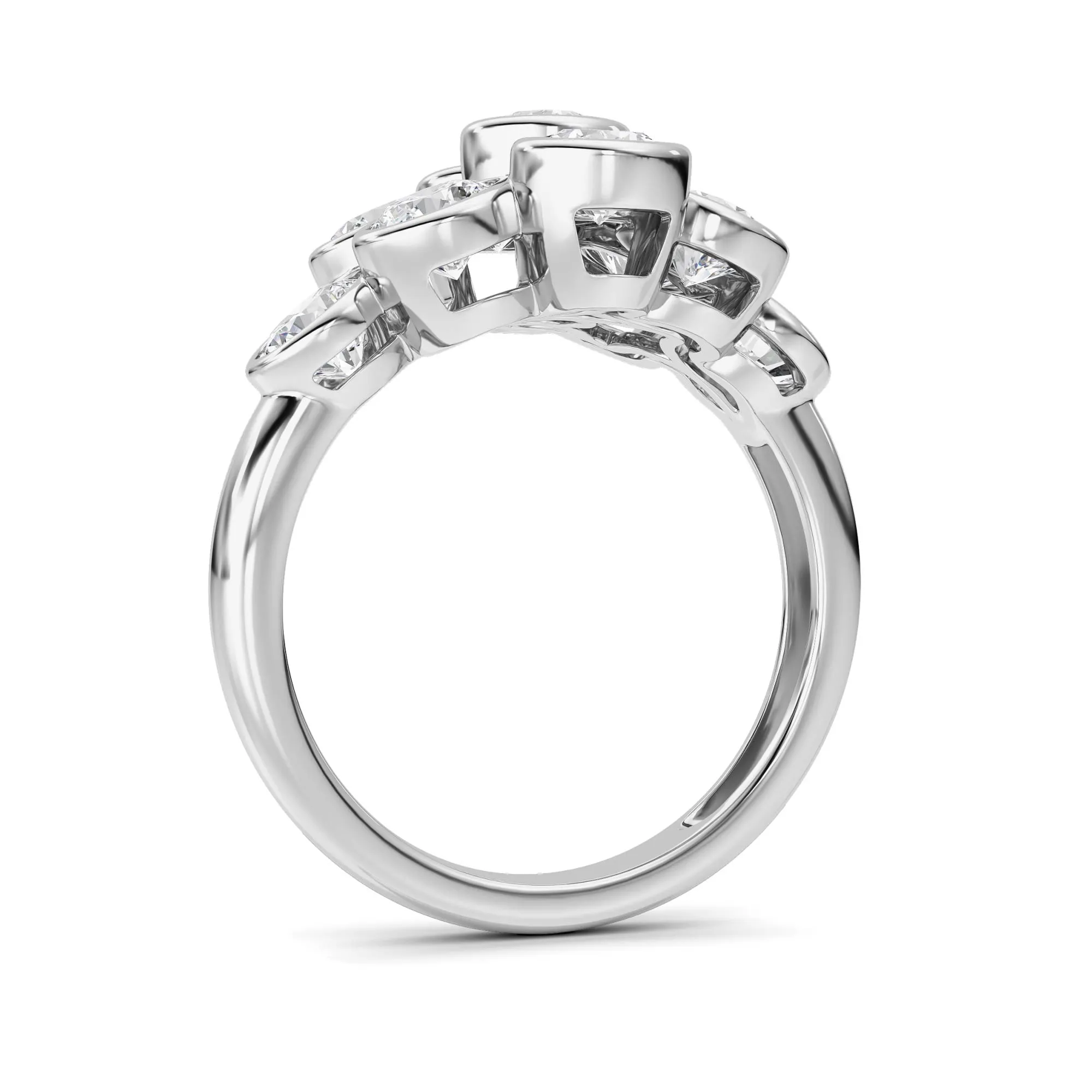 Vértice Puro lab grown diamond ring, detail of the round diamond