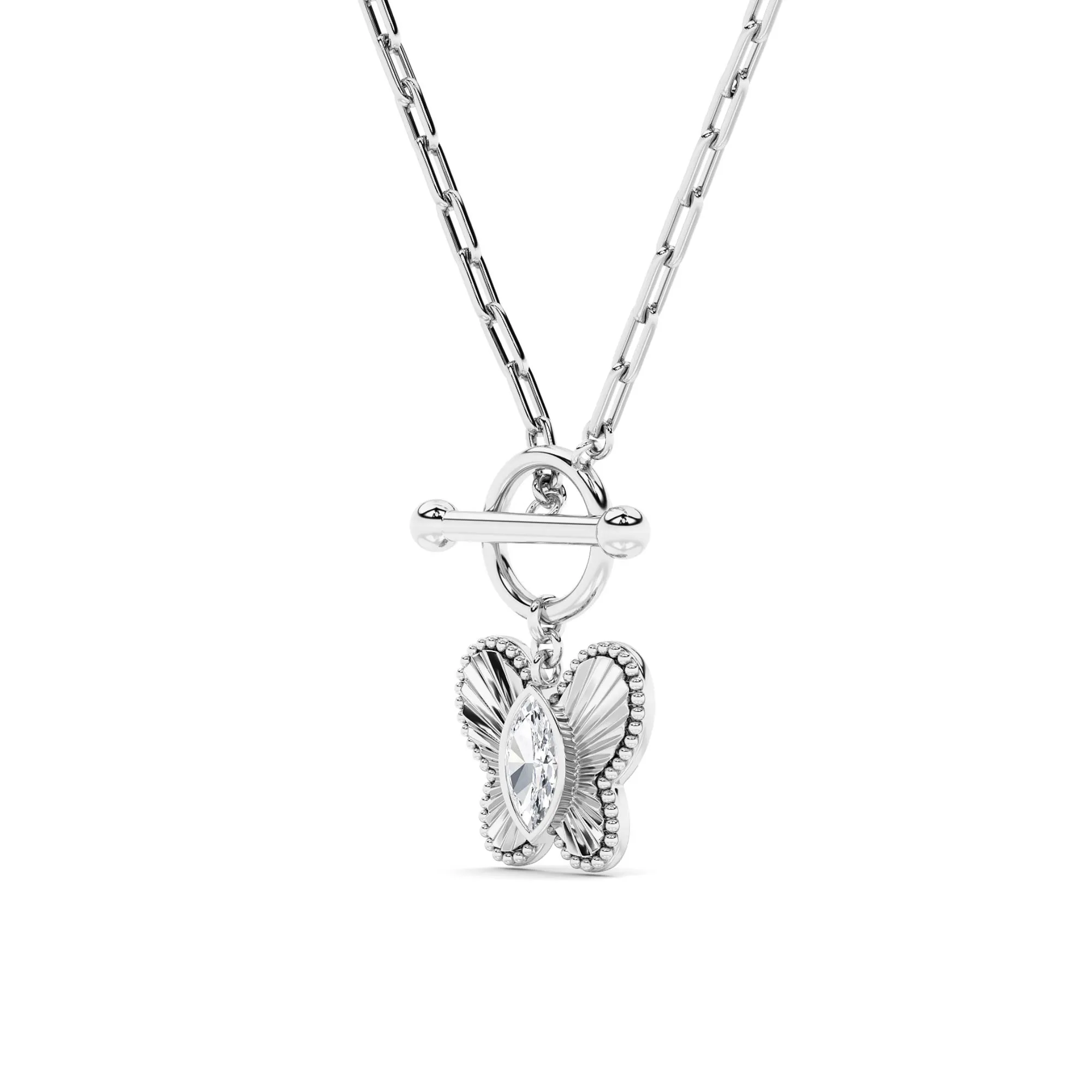 Estrella del Lucero lab grown diamond necklace, side profile