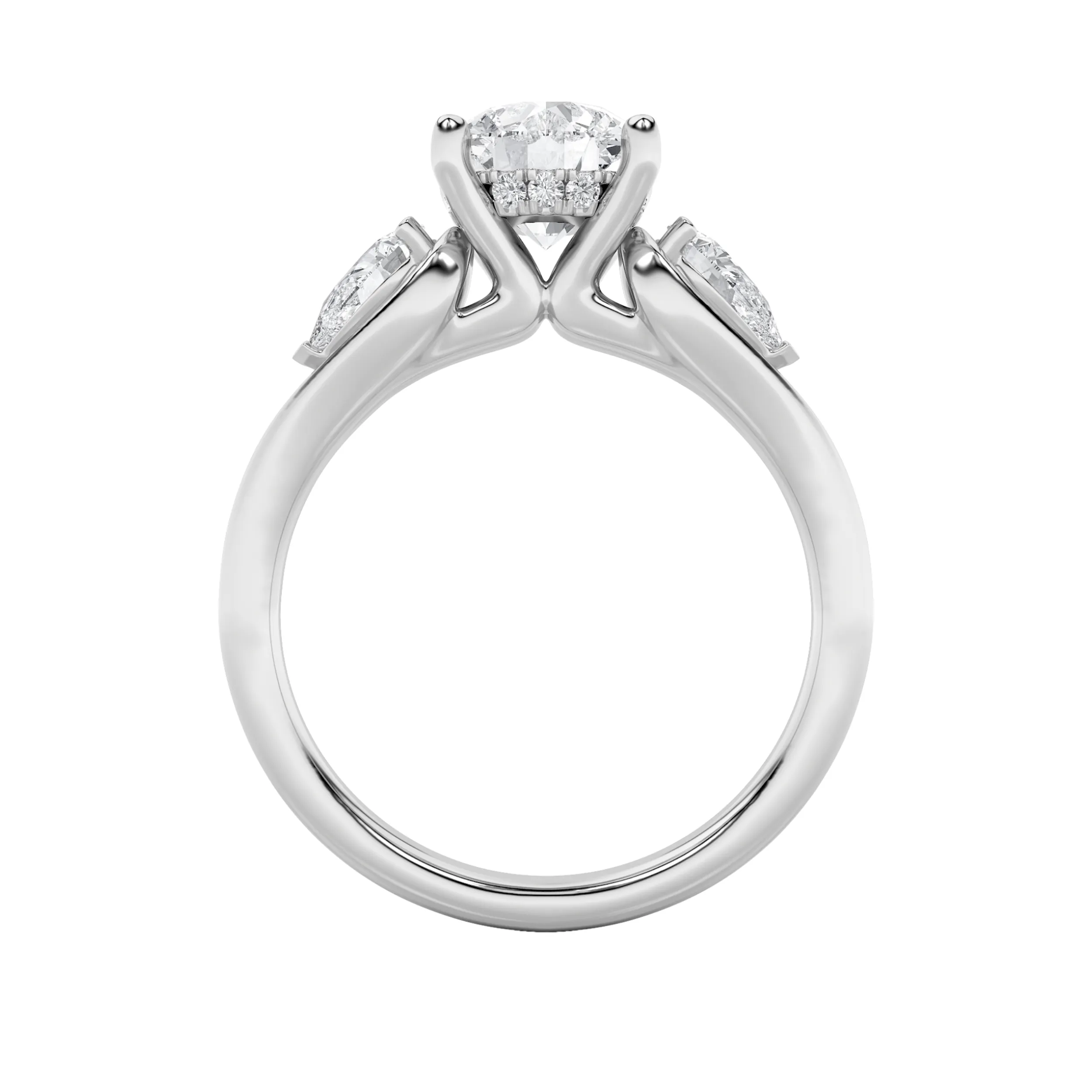 Noche del Destino lab grown diamond ring, on-hand view