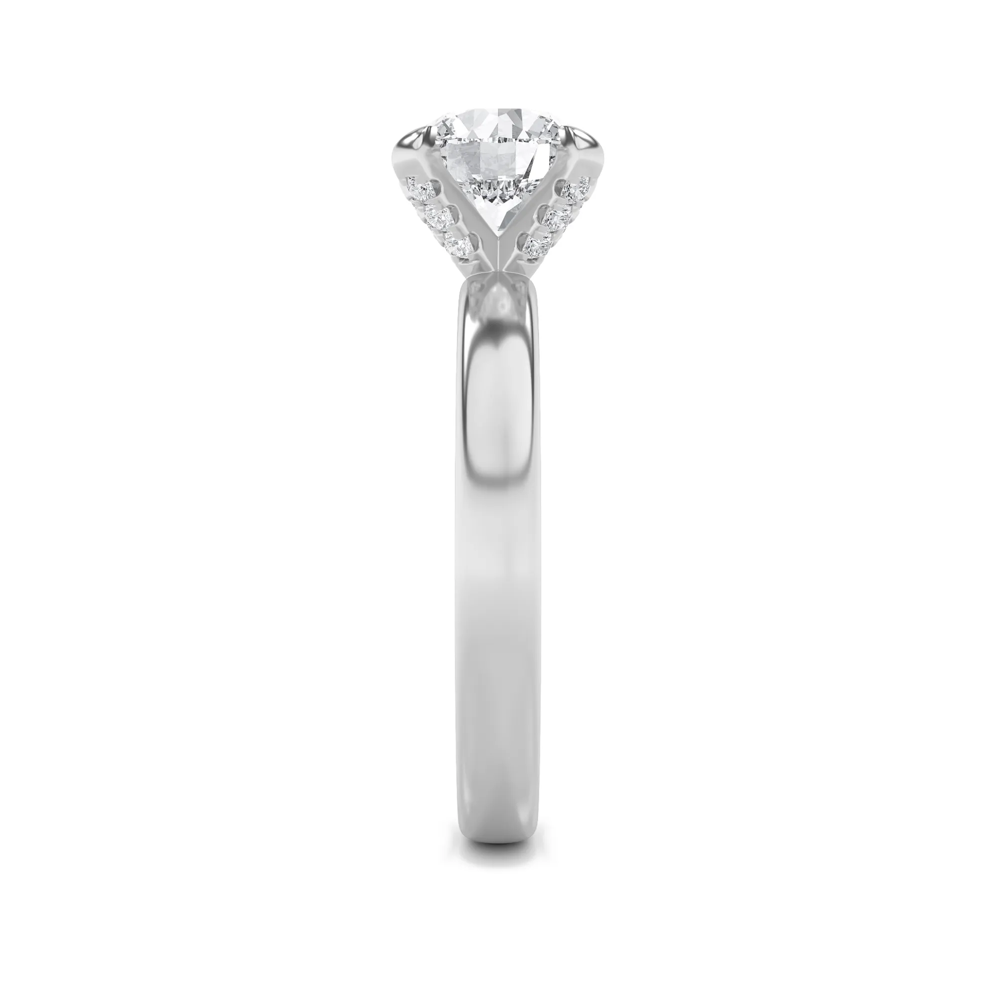 Mirada de Luz lab grown diamond ring, detail of the round diamond
