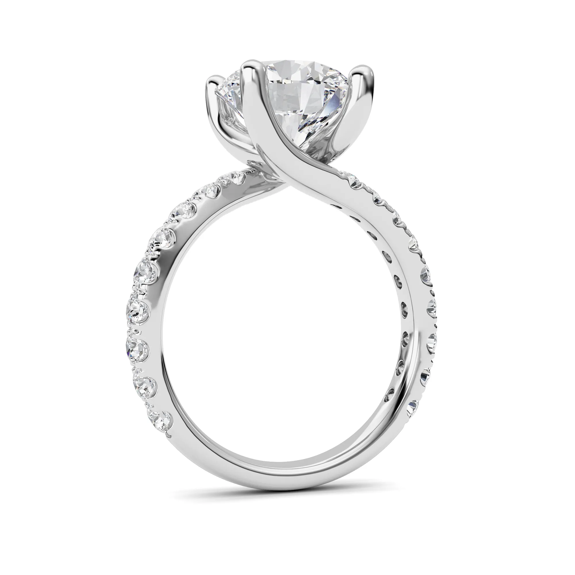 Espiga Primera lab grown diamond ring, detail of the round diamond