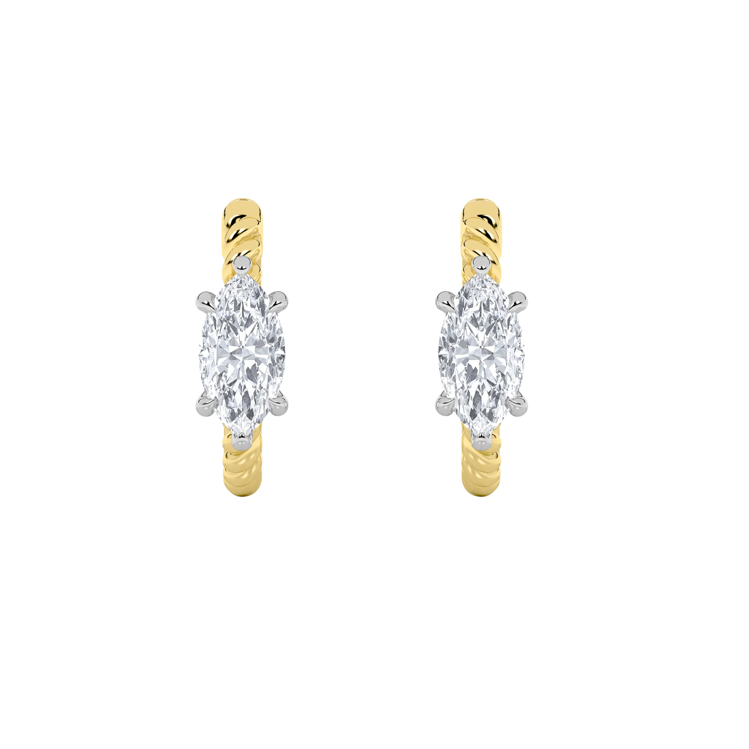 Ribera Luminosa lab grown diamond earrings, detail of the oval diamond