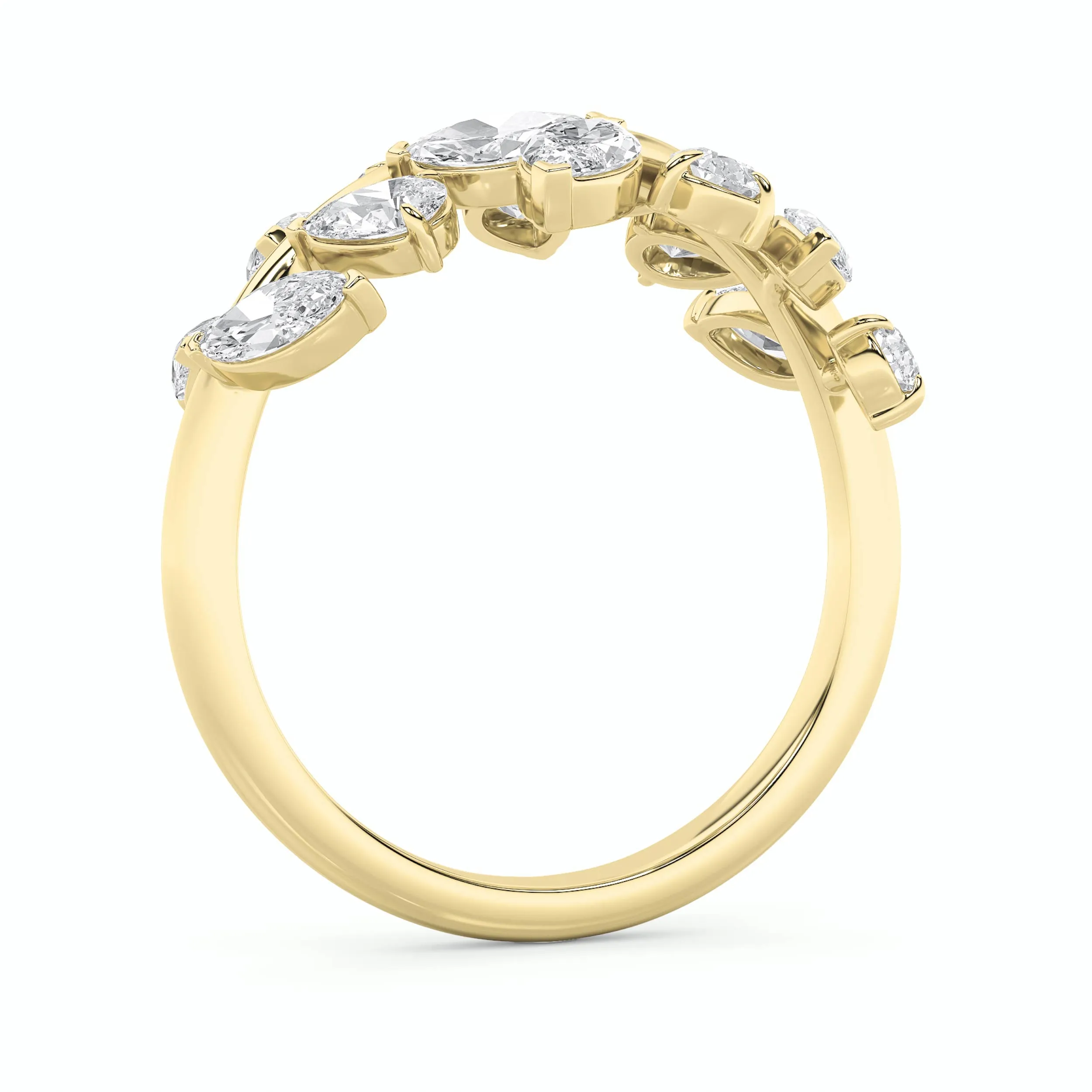Memoria de Lluvia lab grown diamond ring, detail of the marquise diamond