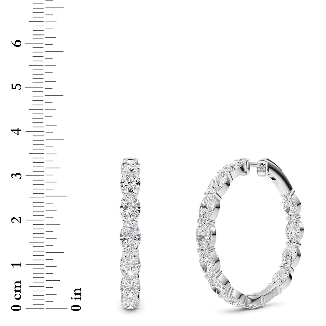 Huella Perpetua lab grown diamond earrings, detail of the oval diamond