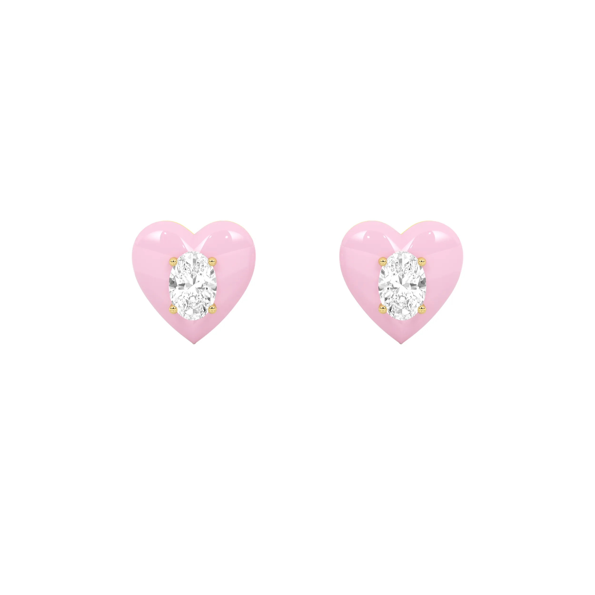 Sueño de Mar lab grown diamond earrings, detail of the oval diamond