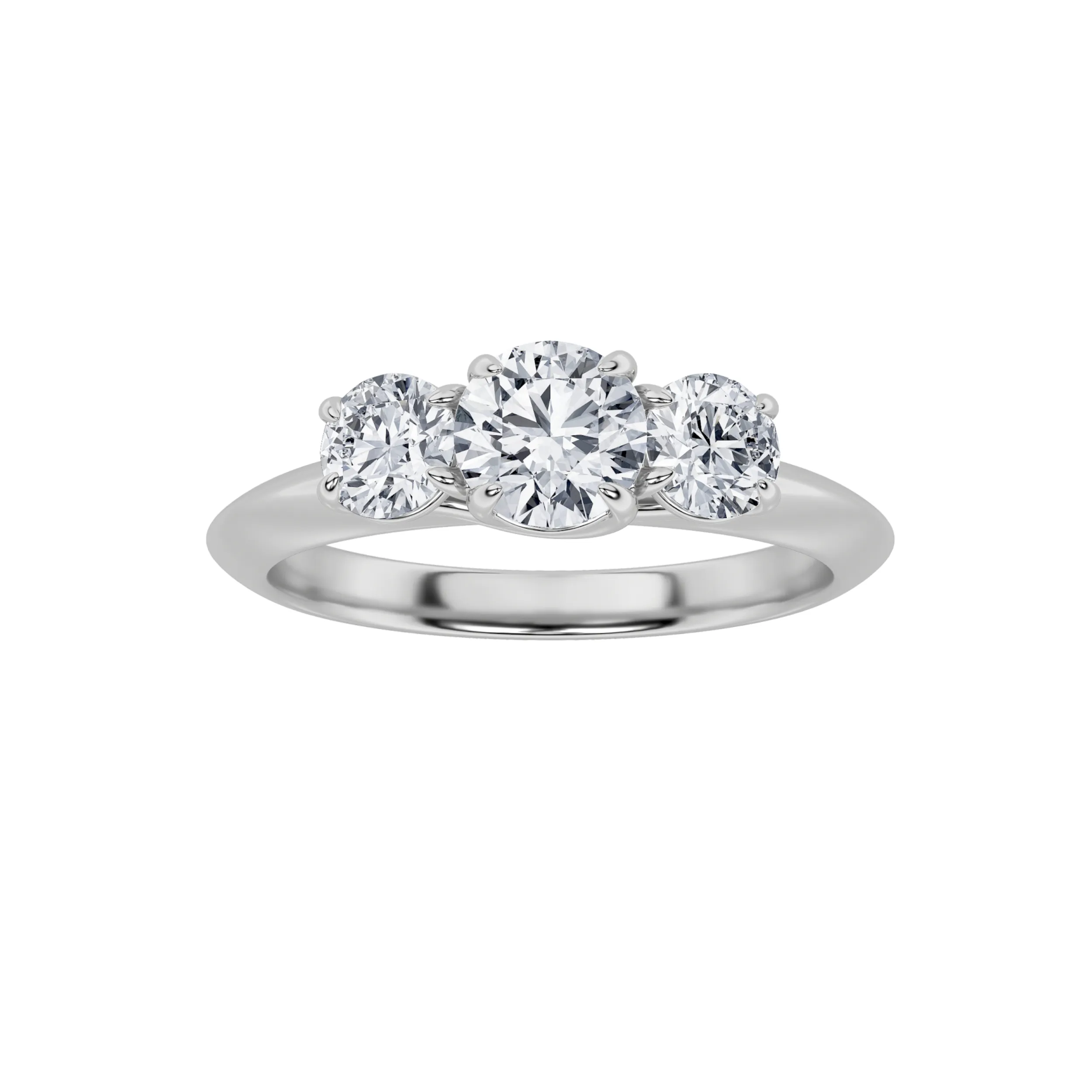 Noche de Vigilia, 1 ct tw round lab grown diamond ring in 14K gold (front view)
