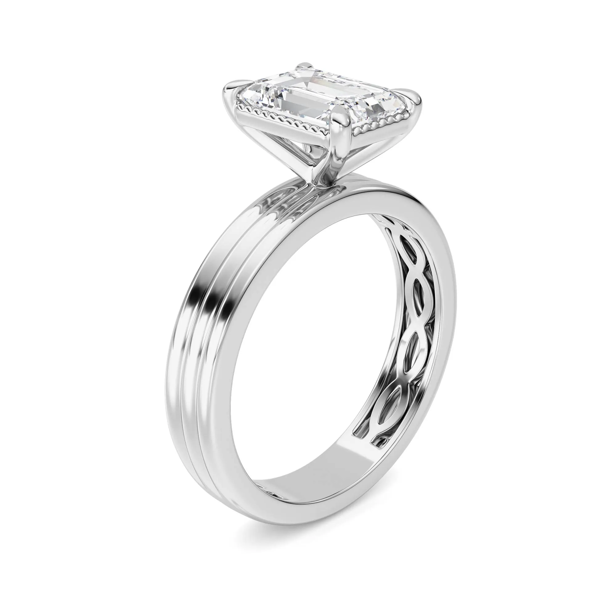 Piedra Plena lab grown diamond ring, side profile