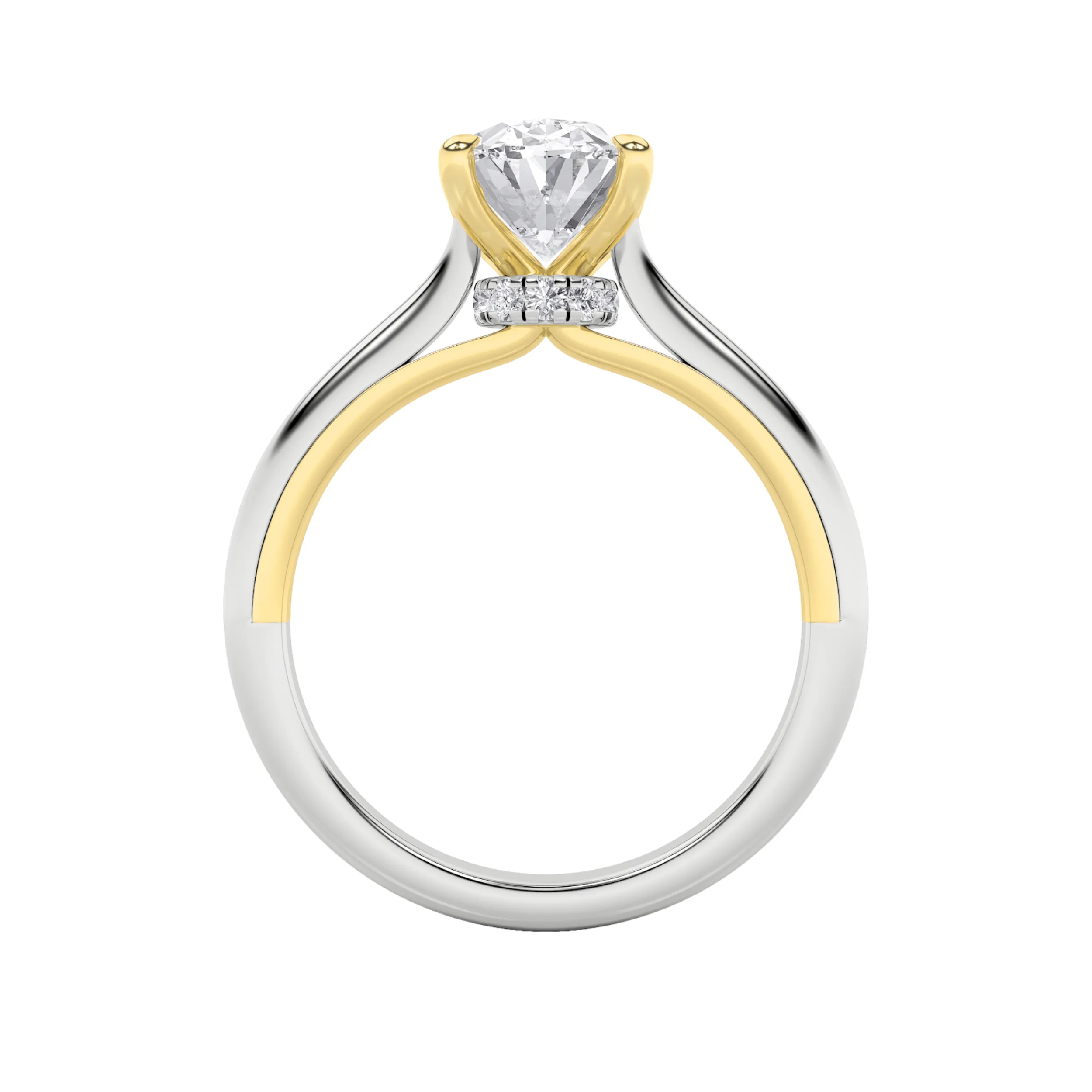 Noche Silente lab grown diamond ring, detail of the oval diamond