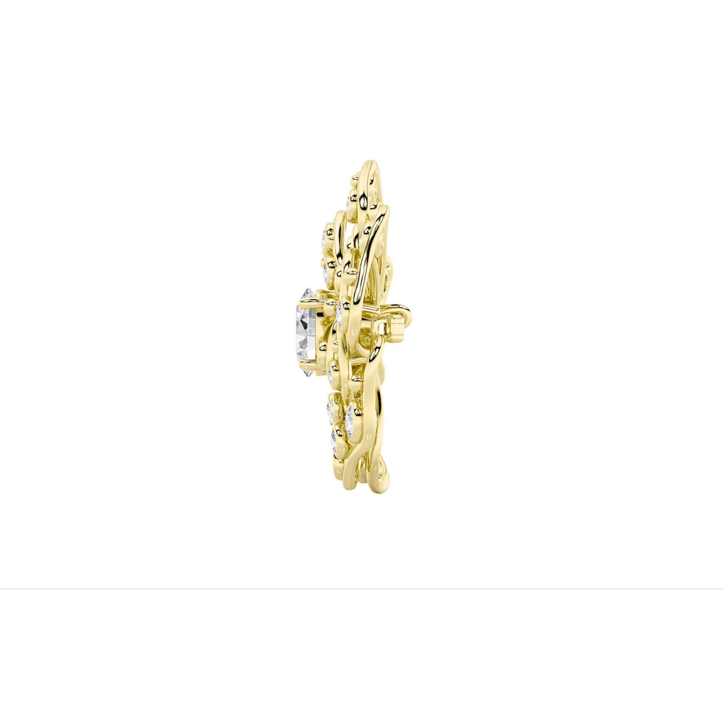 Latido Primero lab grown diamond necklace, side profile