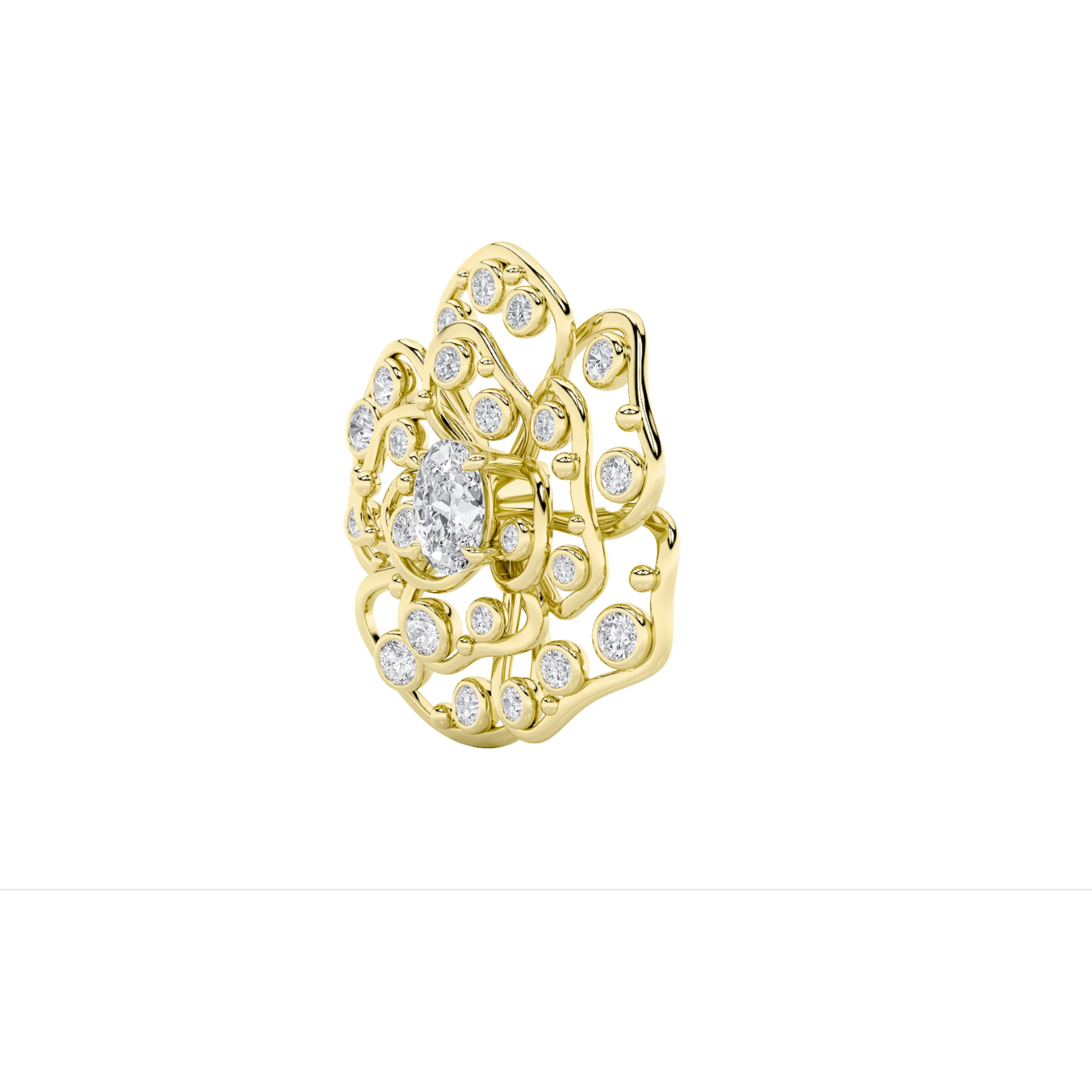 Latido Primero lab grown diamond necklace, on-hand view