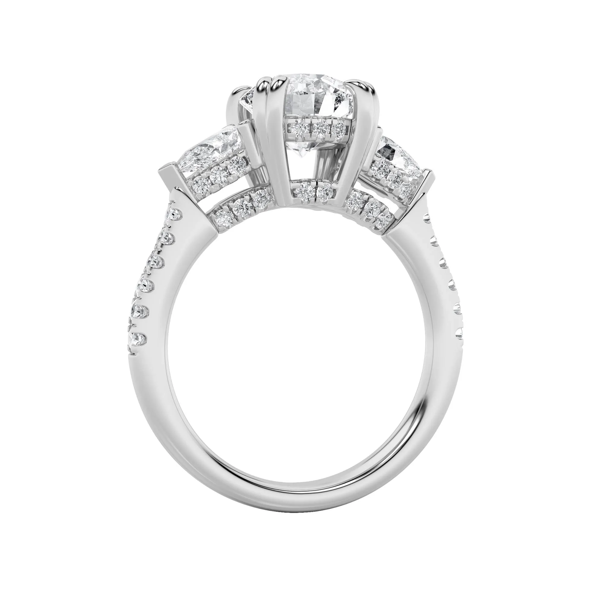 Memoria Intacta lab grown diamond ring, detail of the round diamond