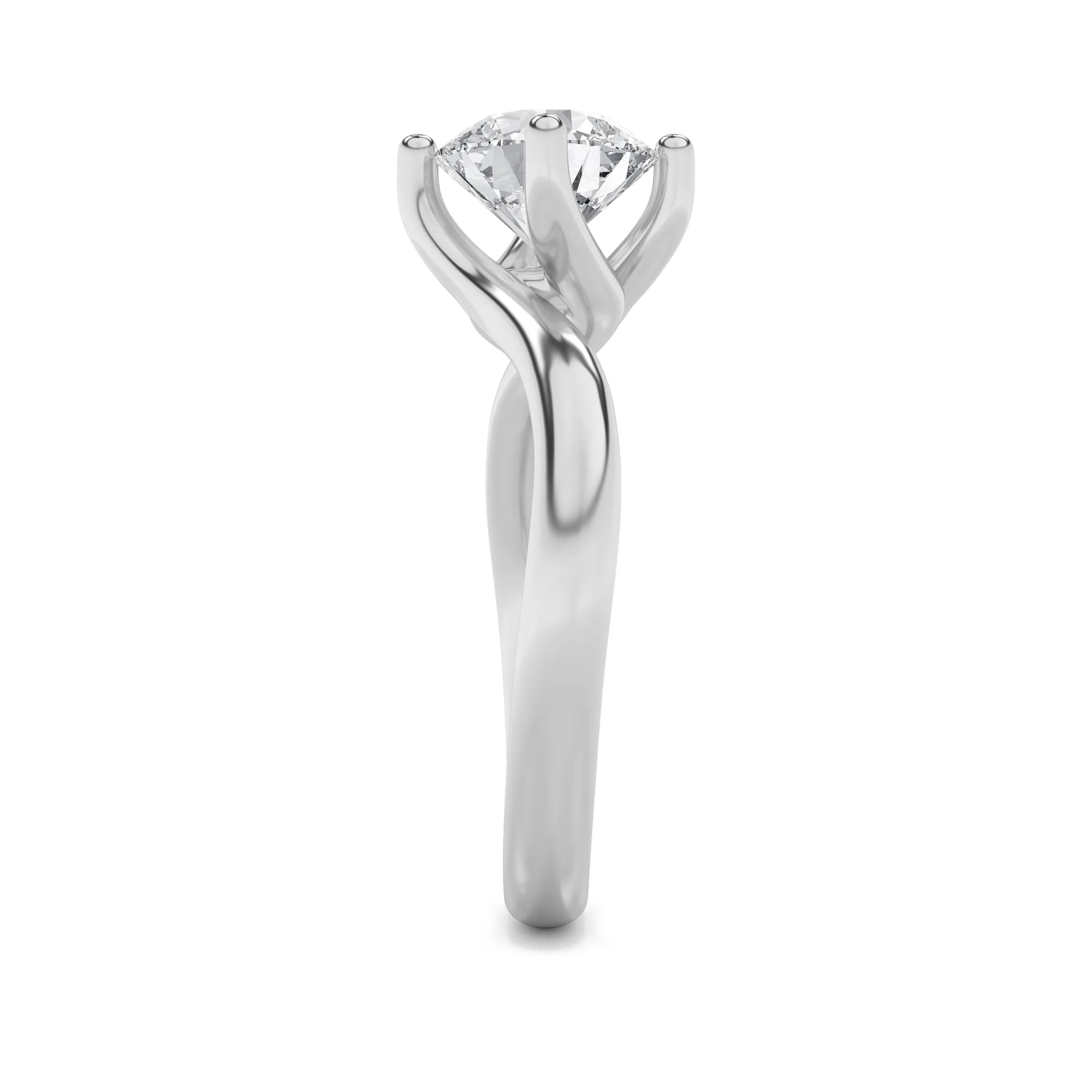 Ternura del Fuego lab grown diamond ring, detail of the round diamond