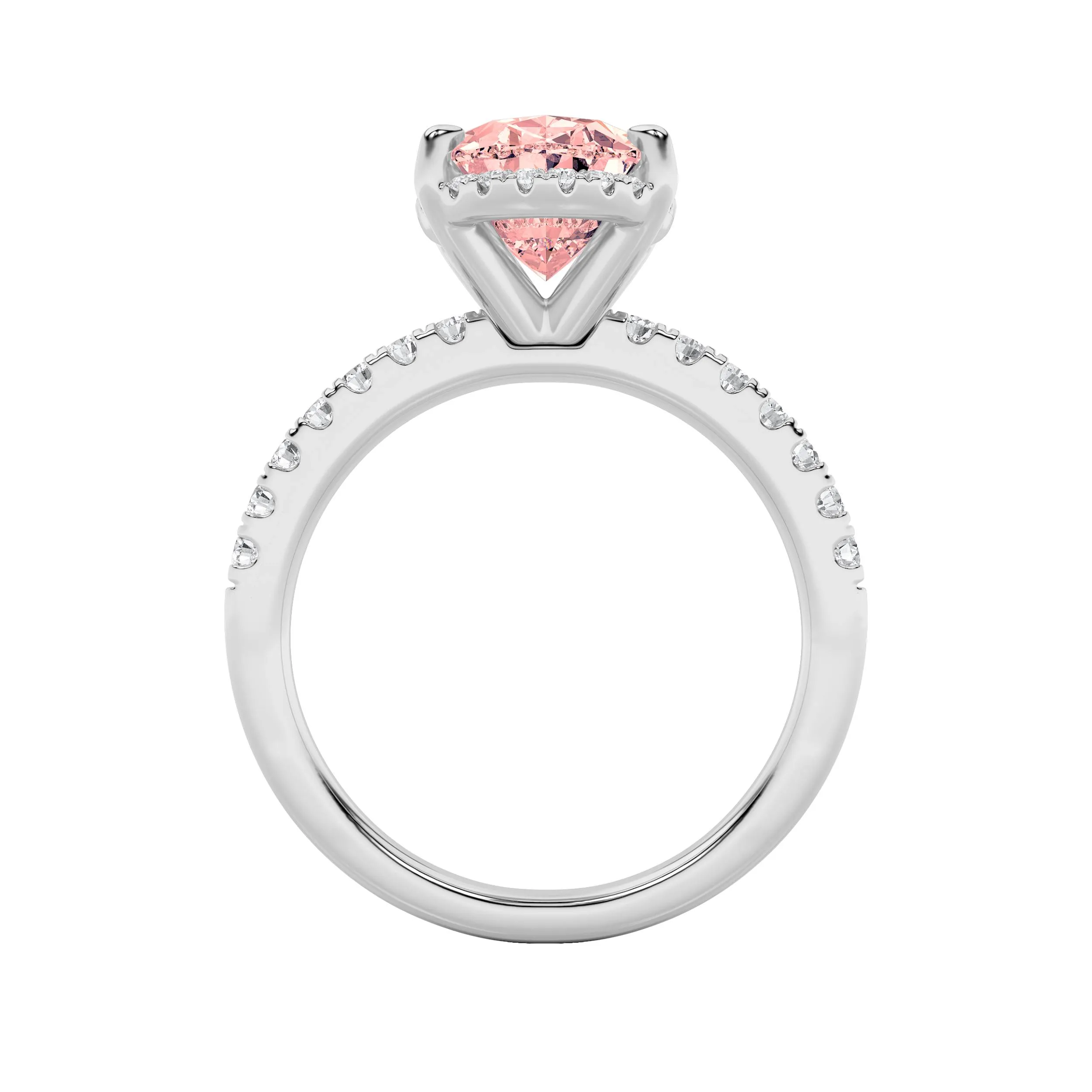 Umbral de Sueño lab grown diamond ring, detail of the oval diamond
