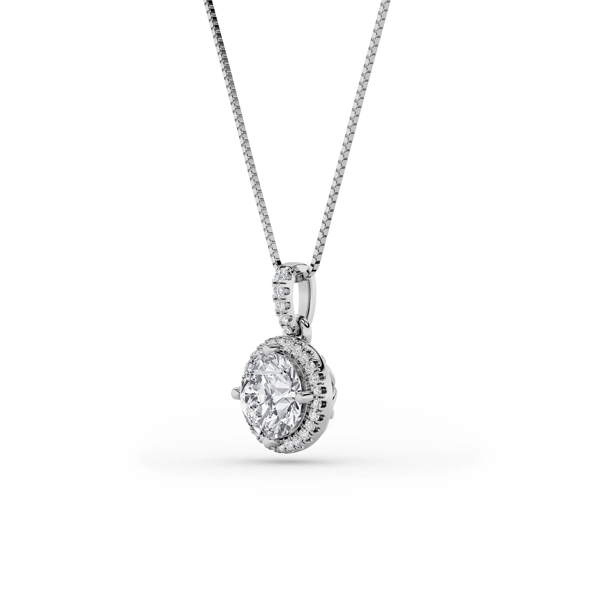 Promesa del Tiempo lab grown diamond necklace, side profile