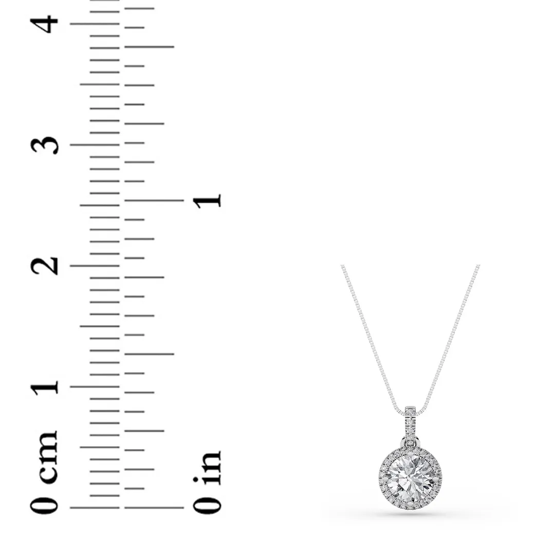 Promesa del Tiempo lab grown diamond necklace, detail of the round diamond