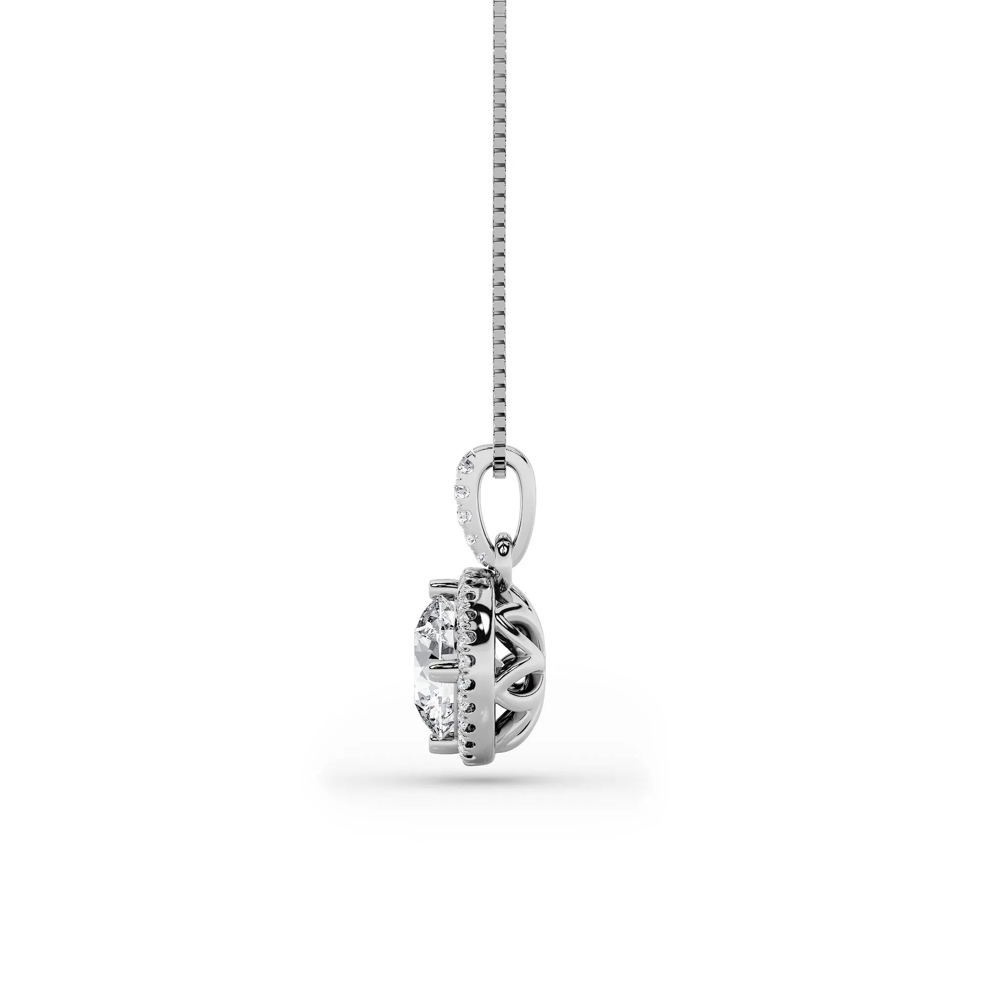 Promesa del Tiempo lab grown diamond necklace, on-hand view