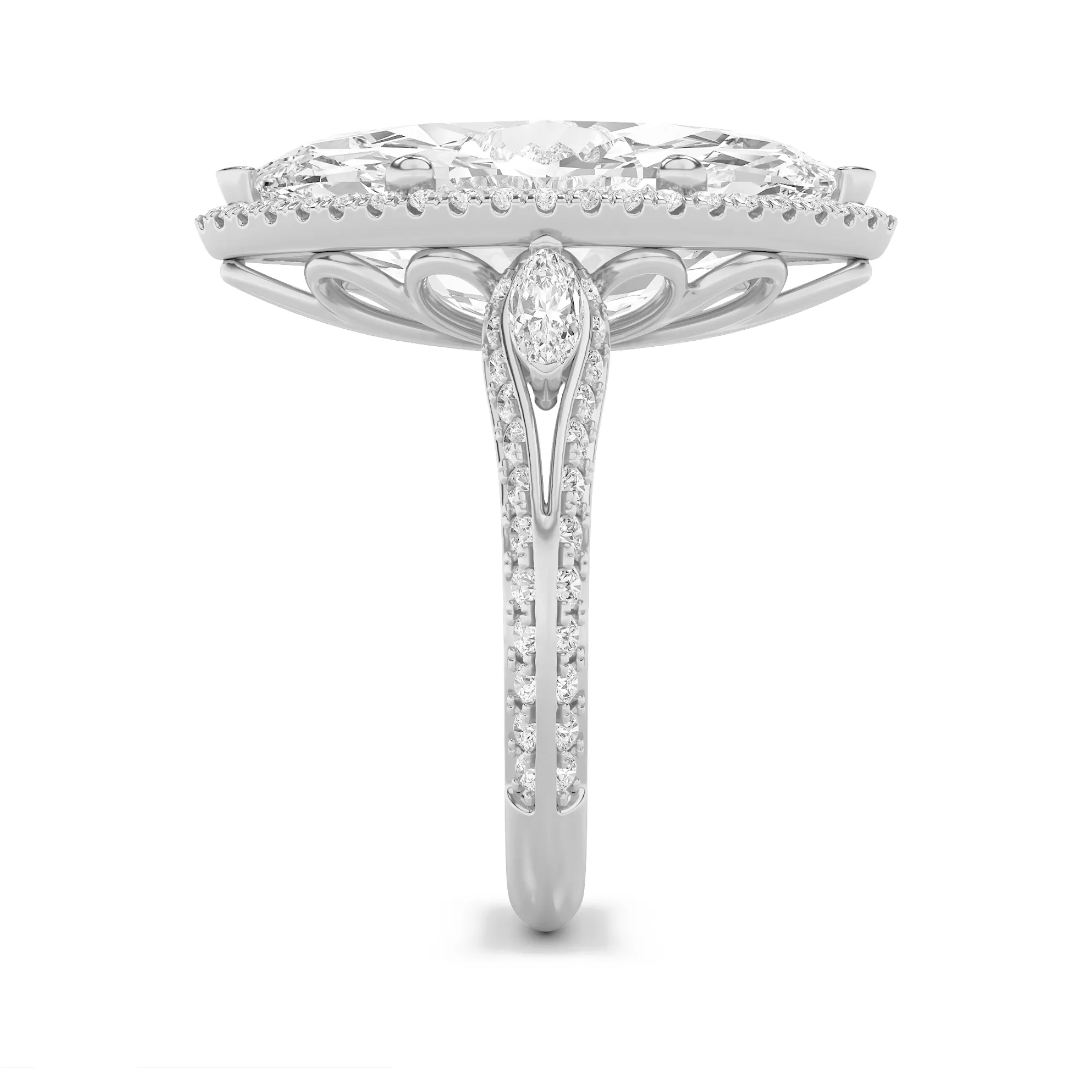 Certeza de Gracia lab grown diamond ring, detail of the marquise diamond