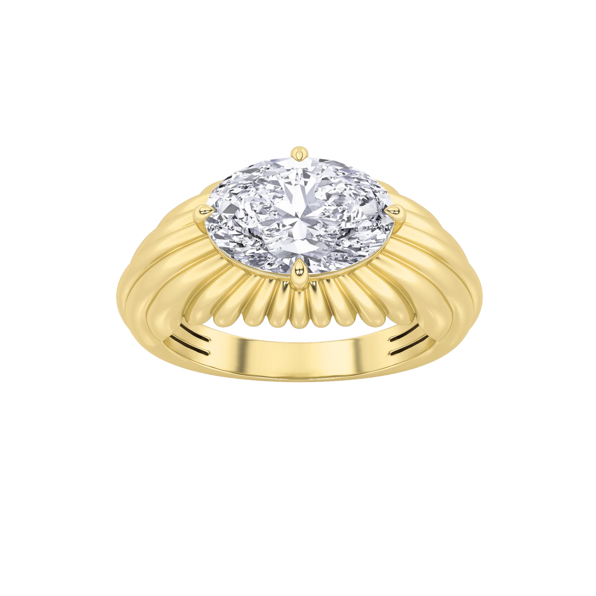 Estrella Plena lab grown diamond ring, side profile