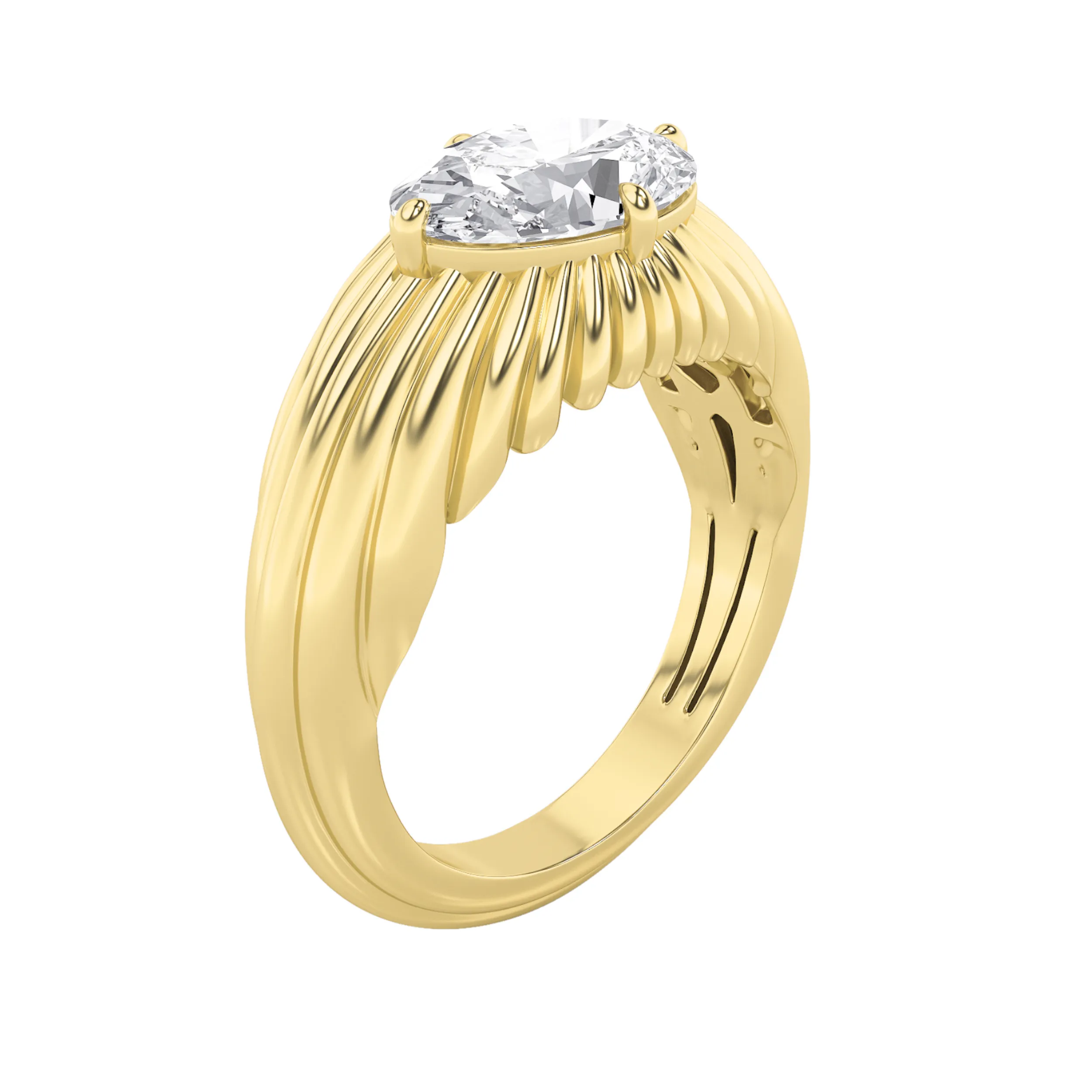 Estrella Plena lab grown diamond ring, on-hand view
