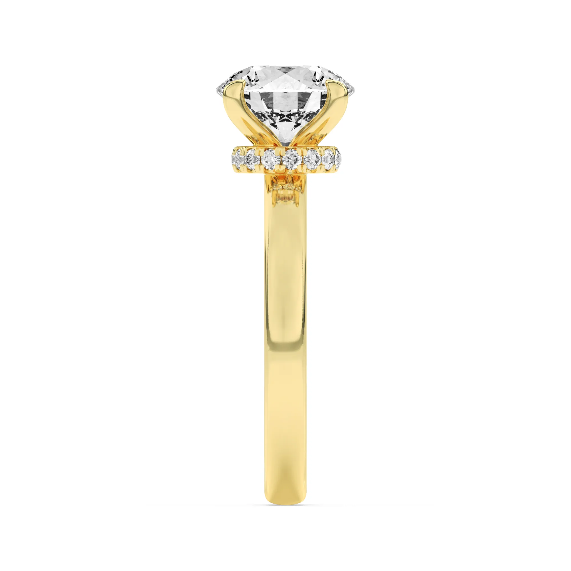 Perla Honda lab grown diamond ring, detail of the round diamond
