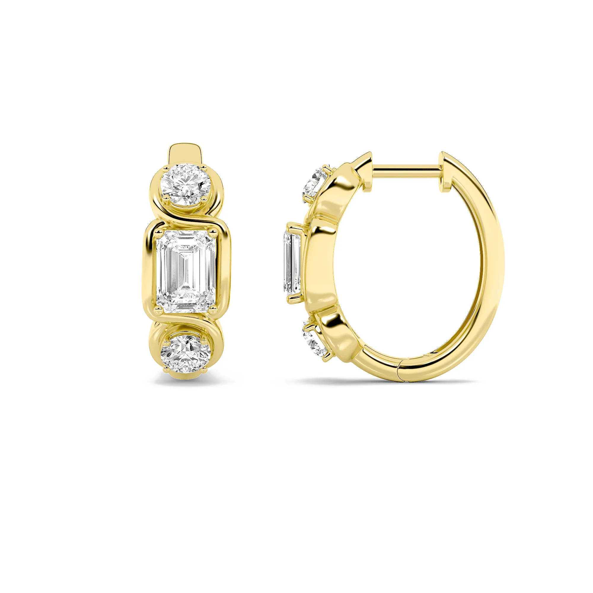 Orilla de Espuma lab grown diamond earrings, detail of the oval diamond