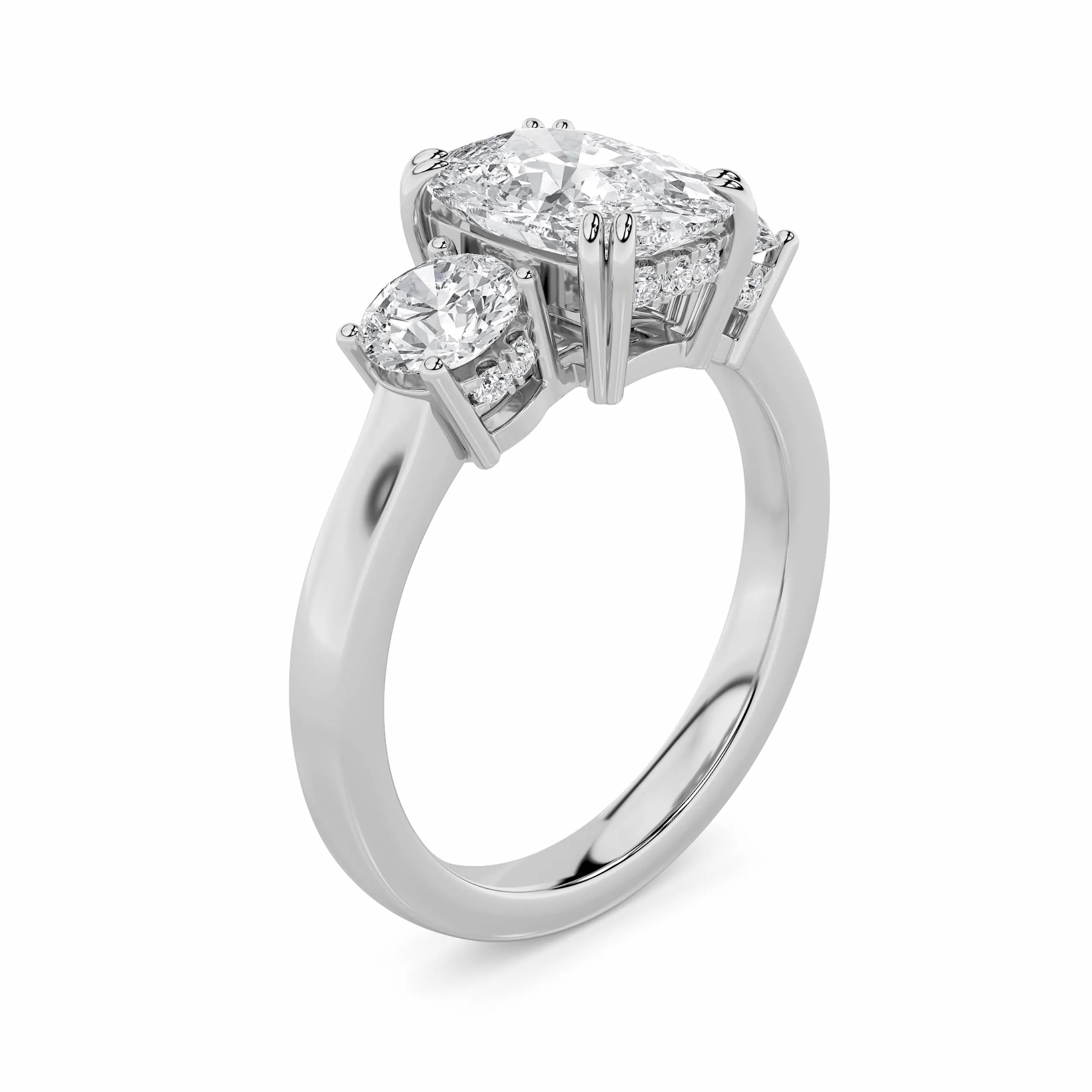 Vuelo Puro lab grown diamond ring, side profile