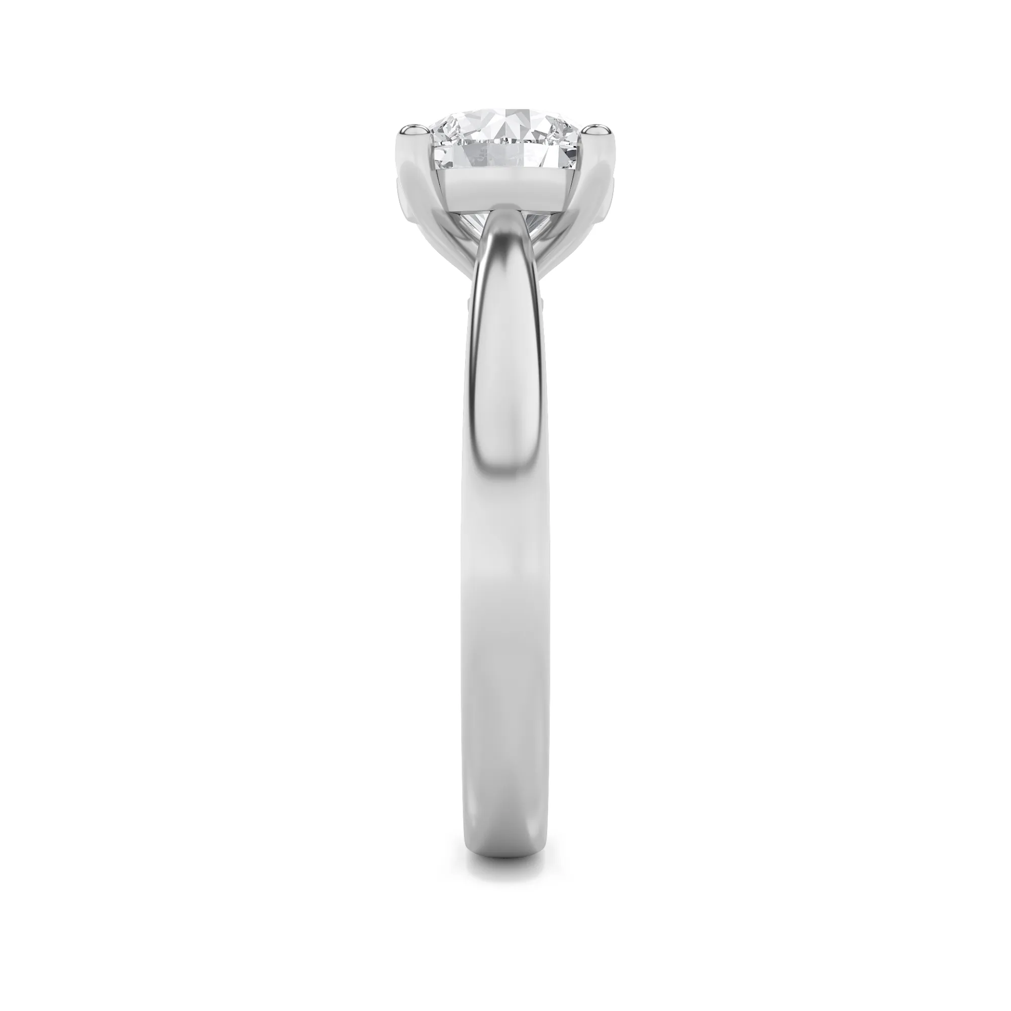Luz del Sueño lab grown diamond ring, detail of the round diamond