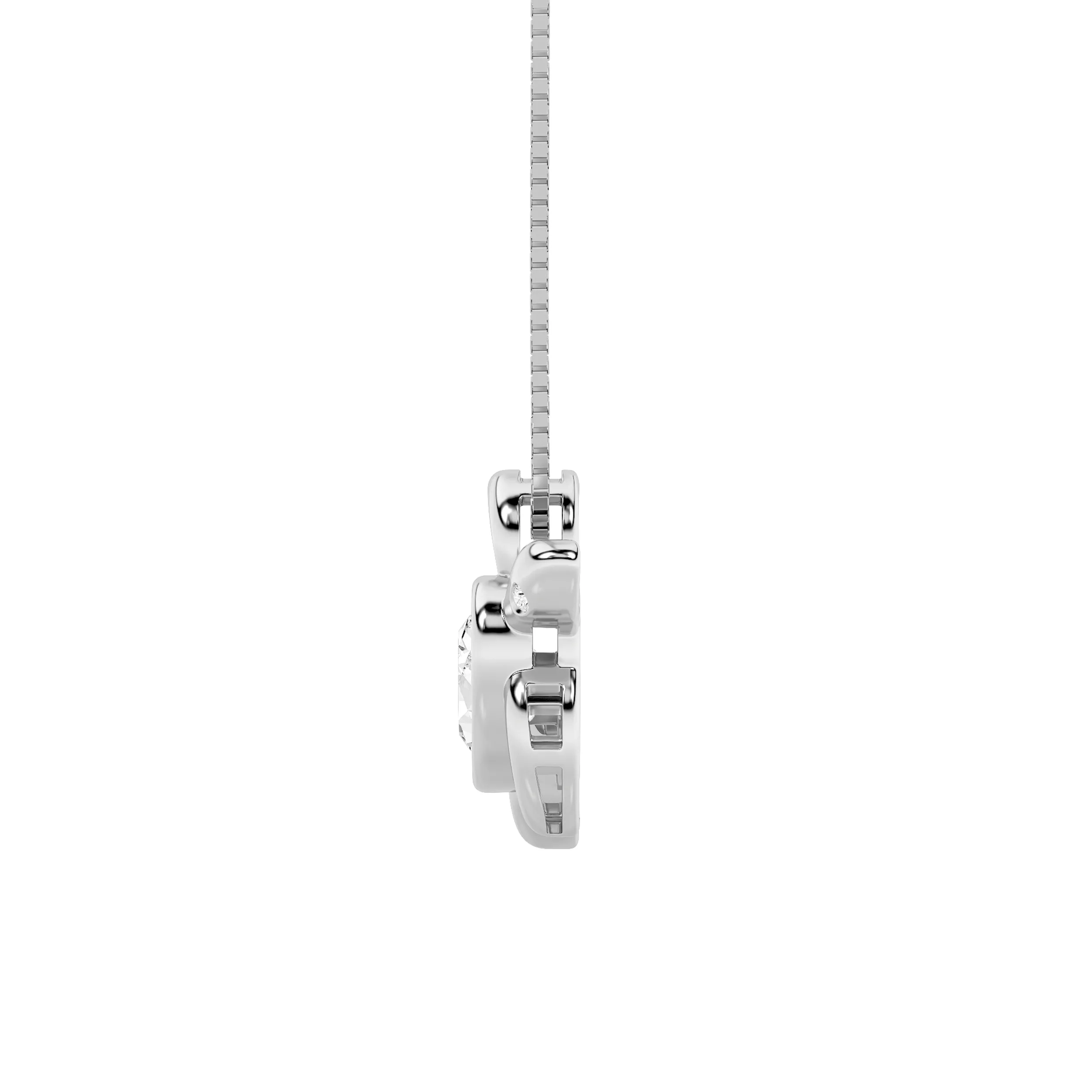 Umbral Cierto lab grown diamond necklace, detail of the oval diamond