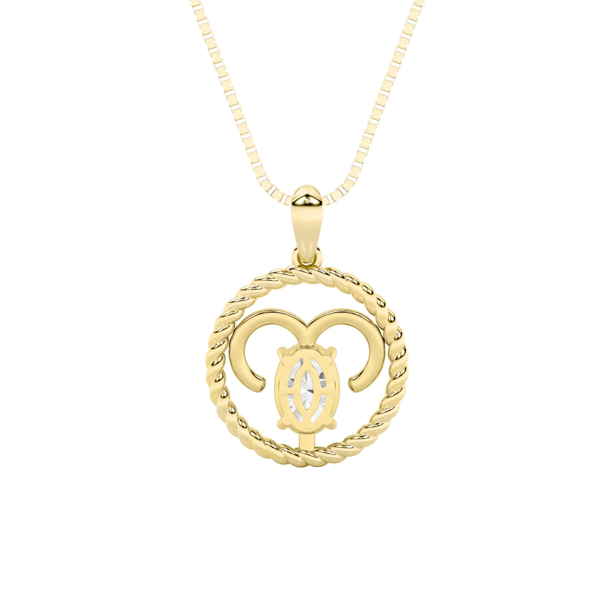 Herencia Primera lab grown diamond necklace, detail of the oval diamond