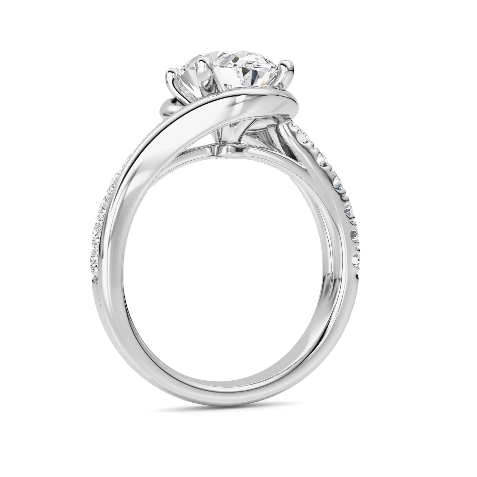 Miel de Marea lab grown diamond ring, detail of the oval diamond