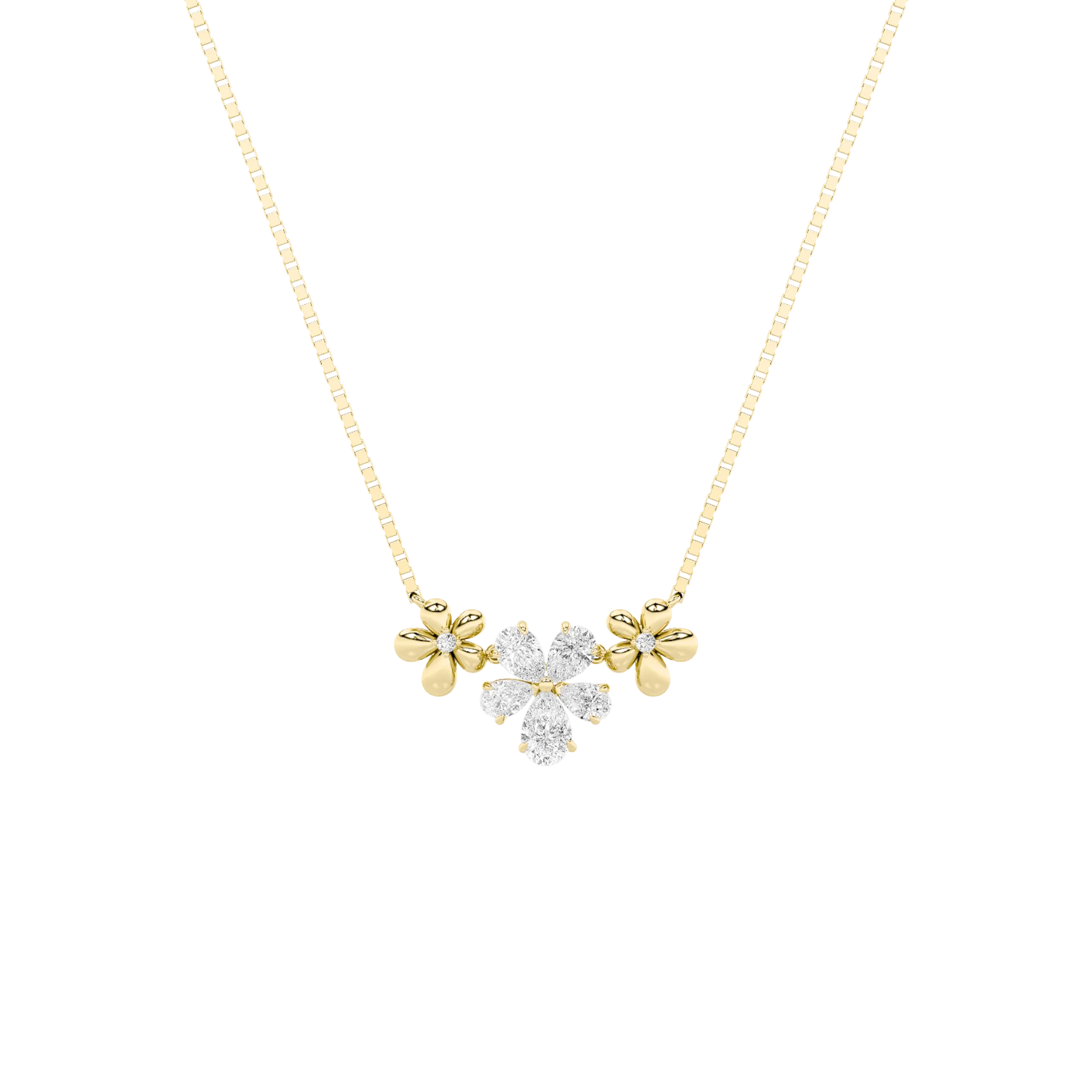 Resplandor Encendido lab grown diamond necklace, side profile