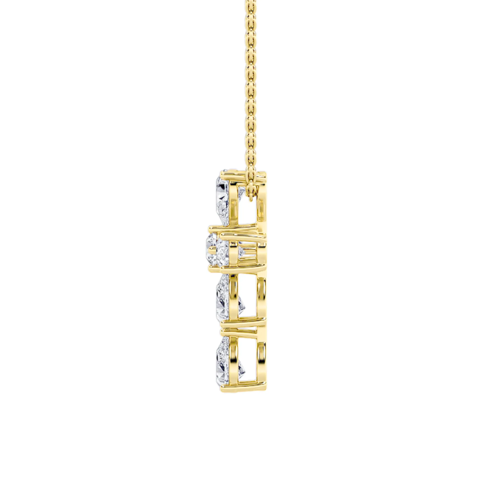 Anhelo de Umbral lab grown diamond necklace, detail of the pear diamond
