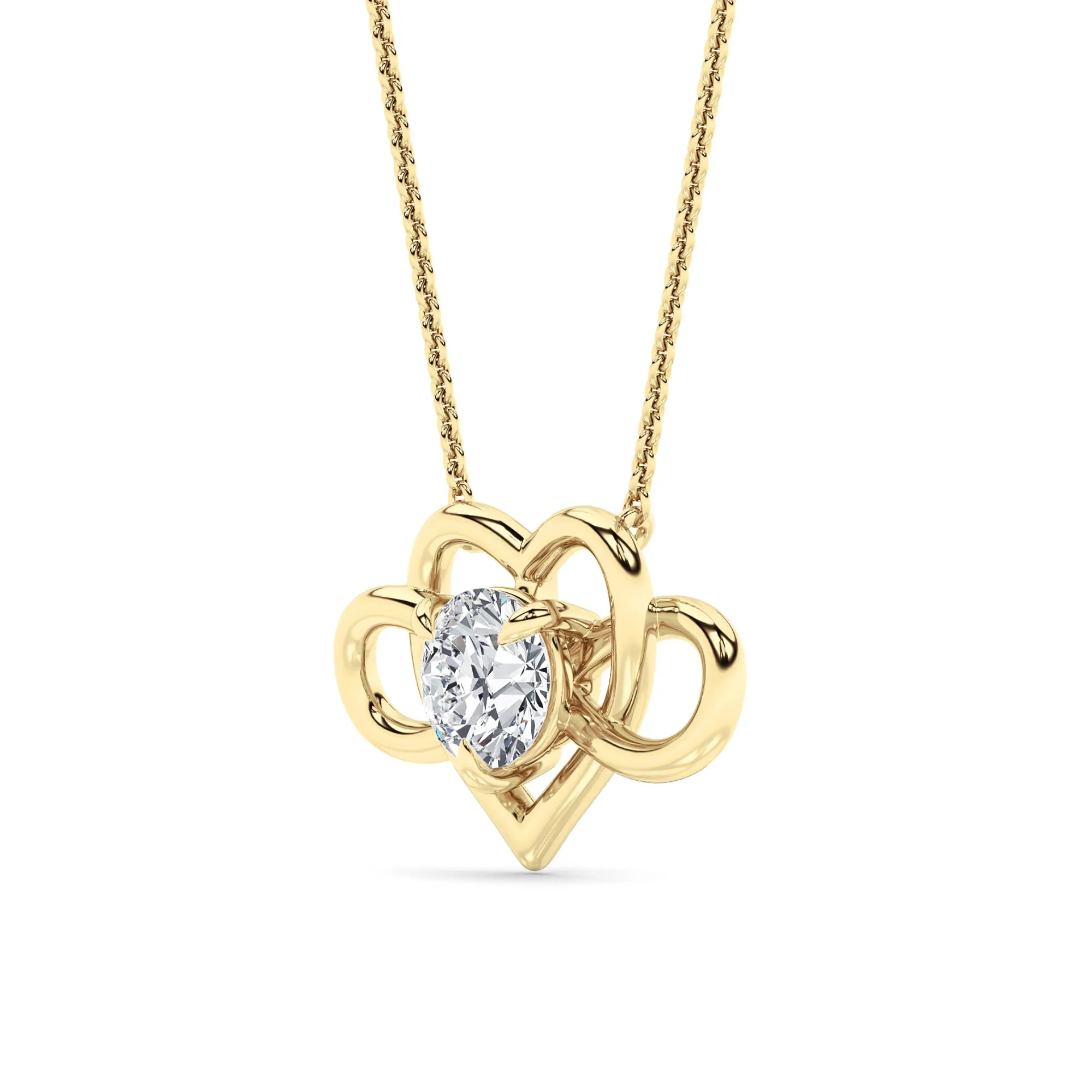 Espiga del Mar lab grown diamond necklace, on-hand view