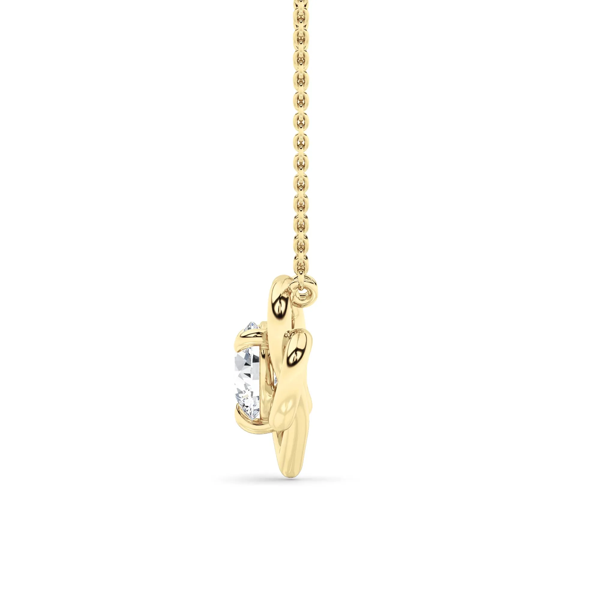 Espiga del Mar lab grown diamond necklace, side profile