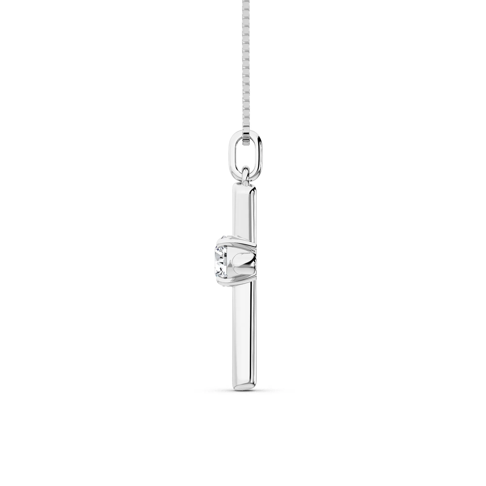 Luz del Mar lab grown diamond necklace, on-hand view
