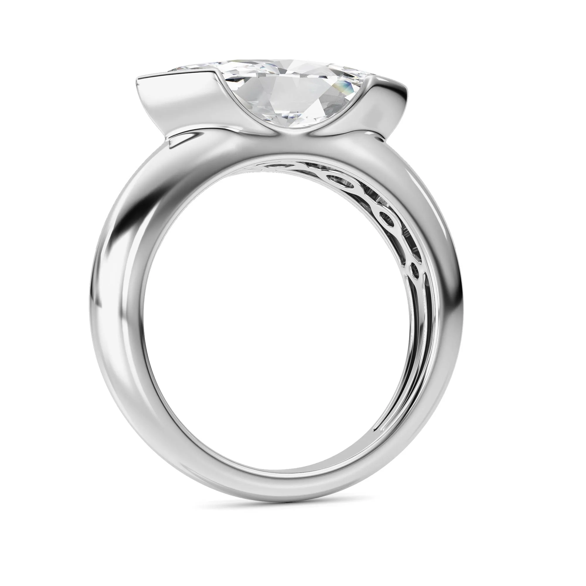 Certeza Perpetua lab grown diamond ring, detail of the marquise diamond