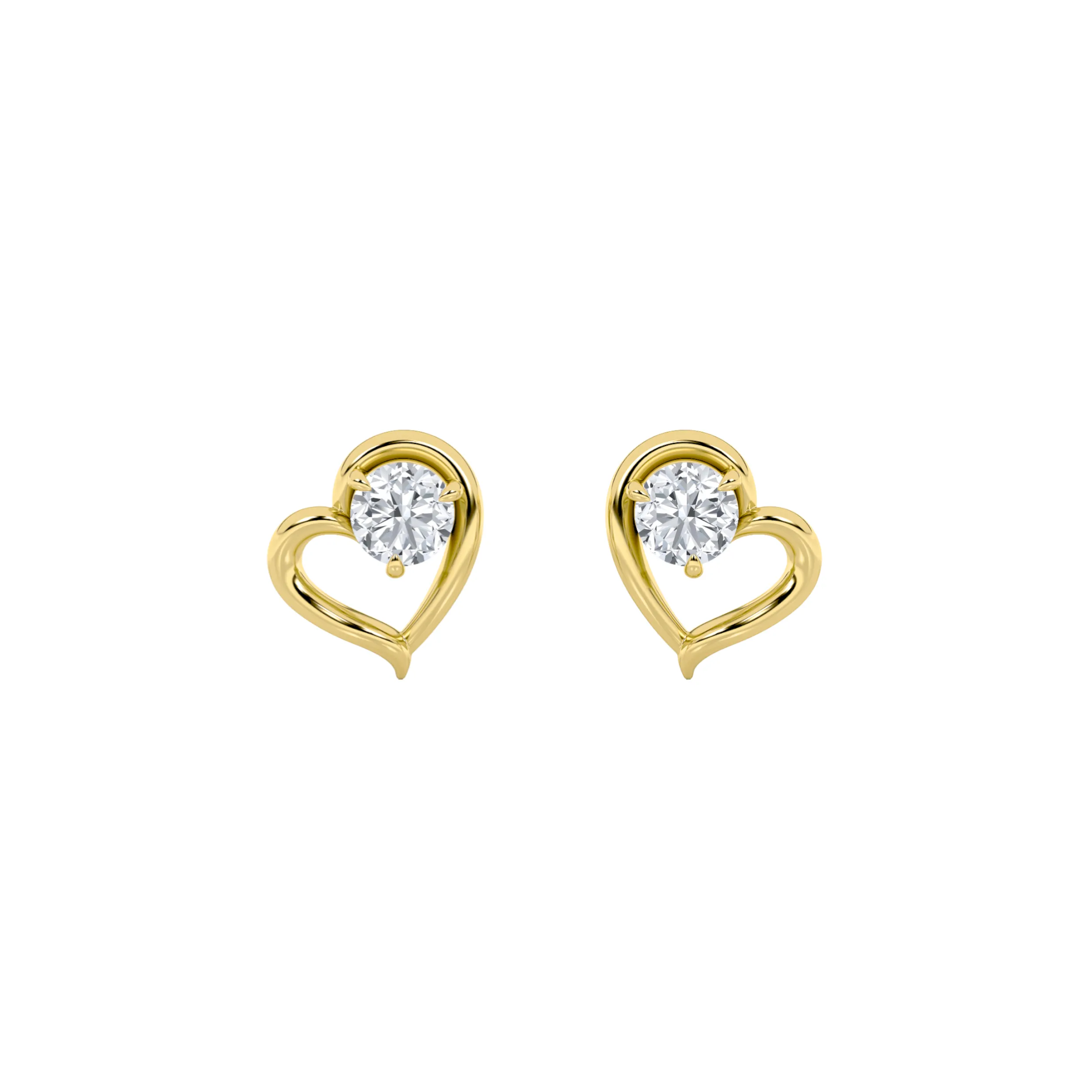 Contorno Intacto lab grown diamond earrings, detail of the oval diamond