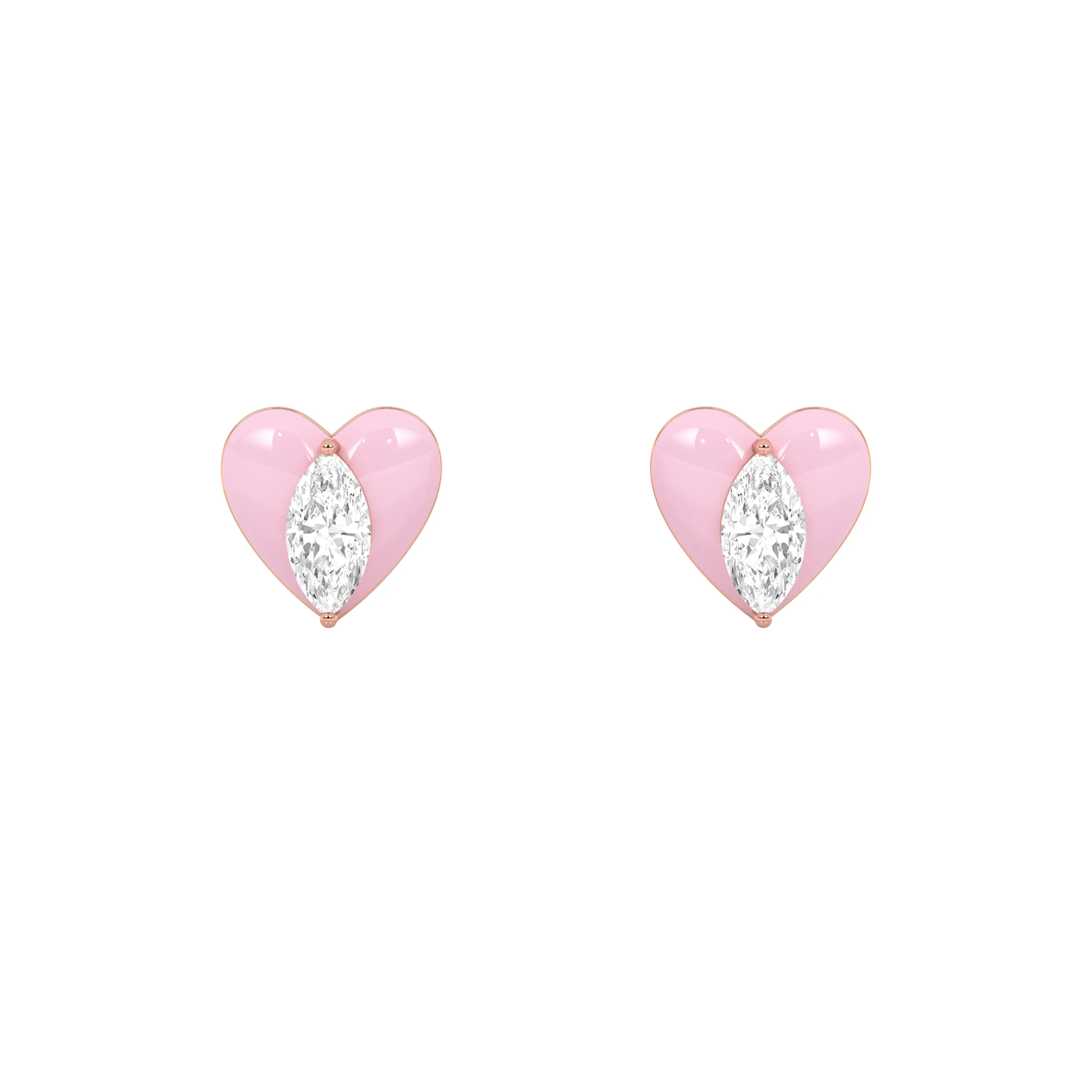 Marea Sonora lab grown diamond earrings, detail of the marquise diamond